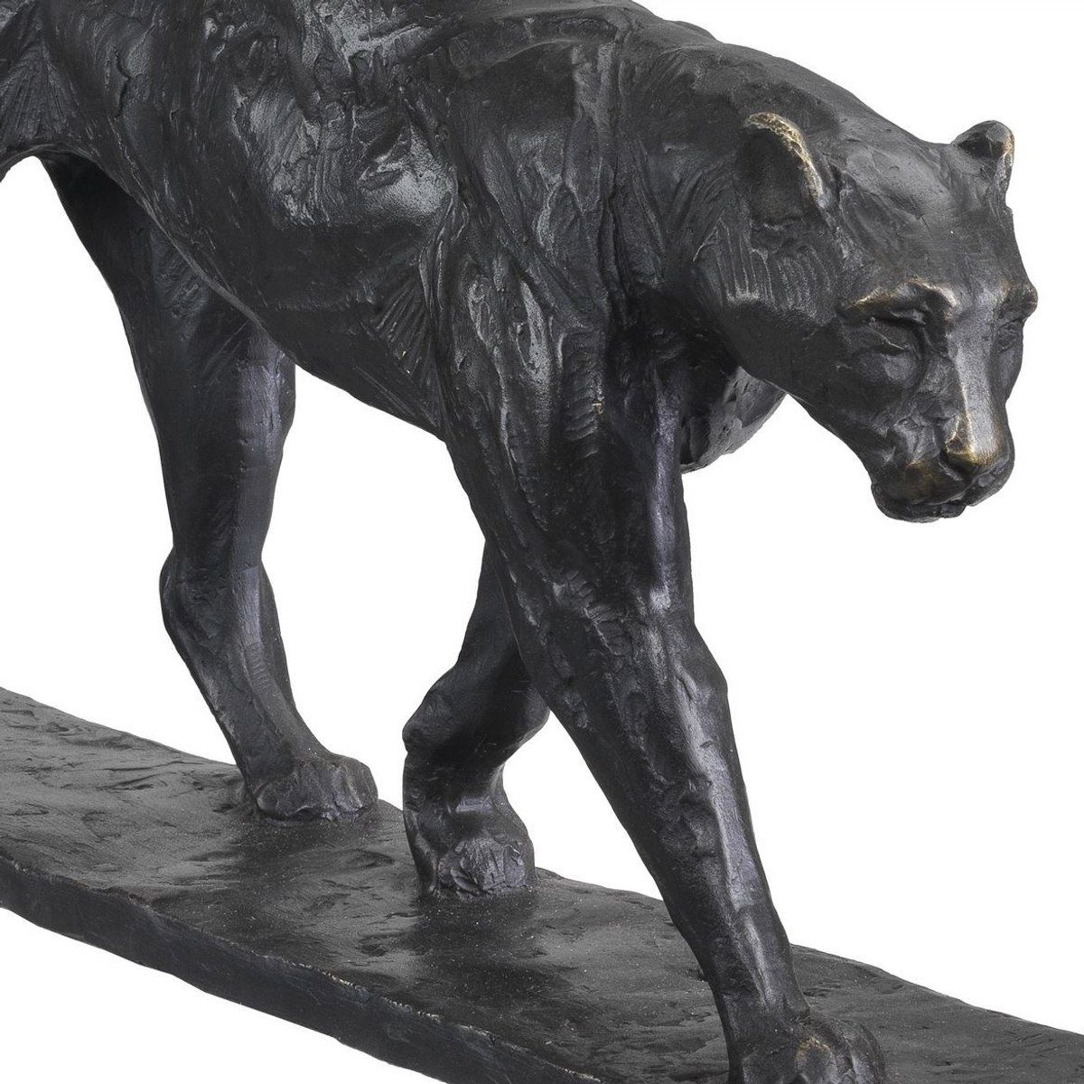 Accessoires 7 Luxus cm Skulptur - Deko - x Schwarz Tierfigur x Leopard Dekofigur H. Padrino - Casa 18,5 Bronzefigur 49 Bronze