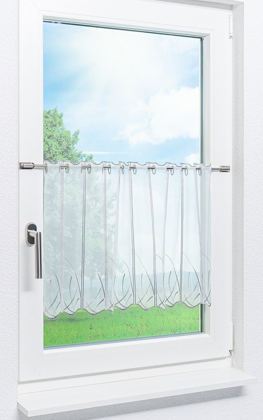 LYSEL®, Scheibengardine St), HxB transparent, (1 steingrau 45x40cm Abstrakta,