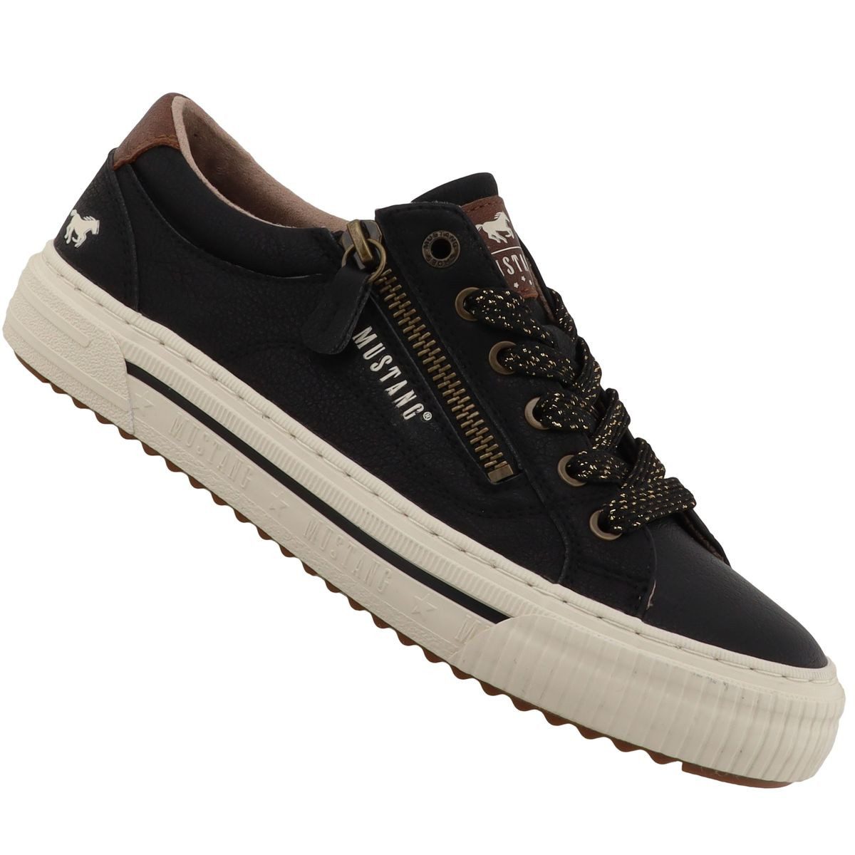 Mustang Shoes 15M0112011-black Sneaker Lässiger Low-Sneaker mit praktischem Reißverschluss