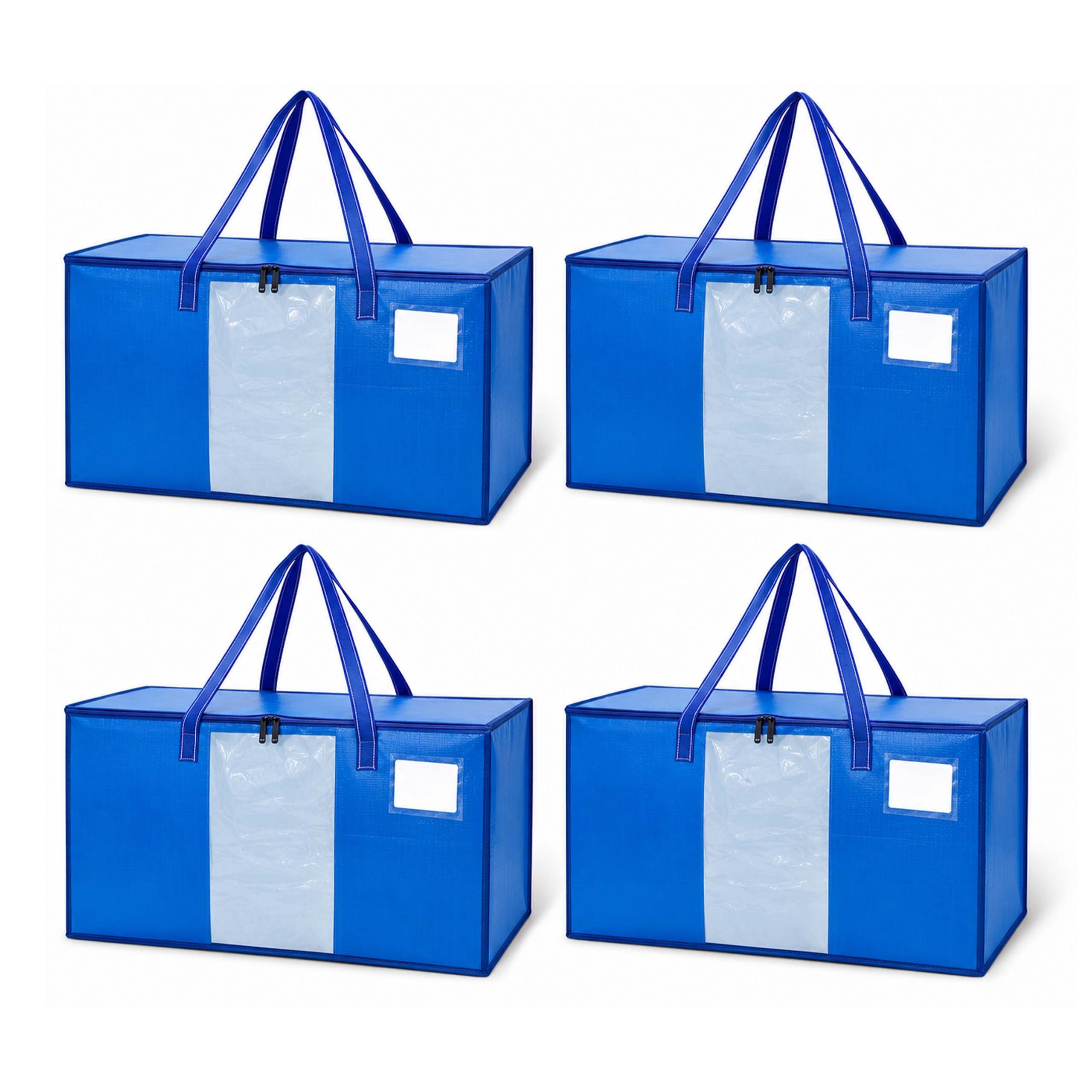 relaxdays Aufbewahrungstasche Umzugstasche 100 Liter (4-tlg), blau, 4er Pack