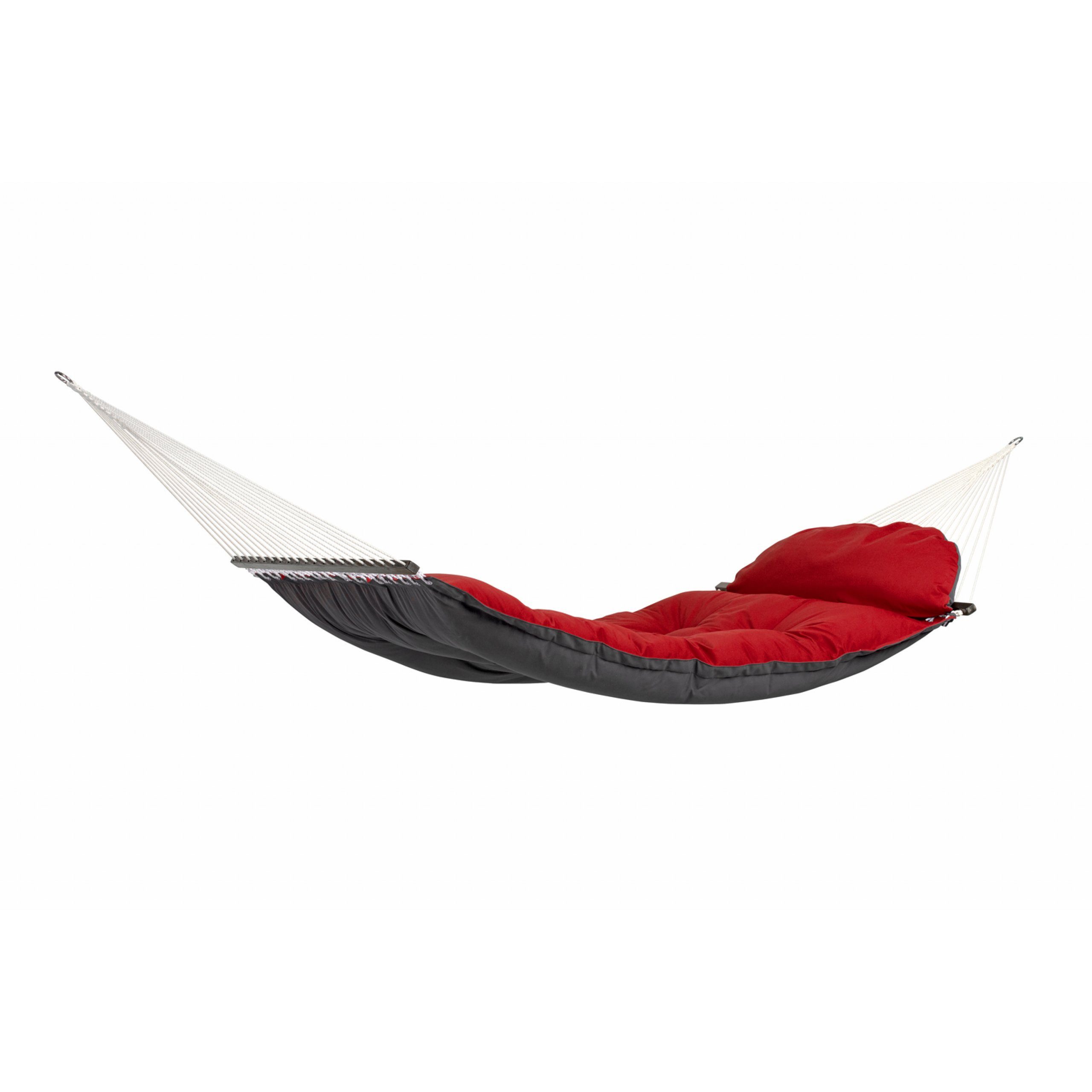 Amazonas Hängematte AMAZONAS XXL Stabhängematte Fat Hammock Red inkl. passendem Kissen