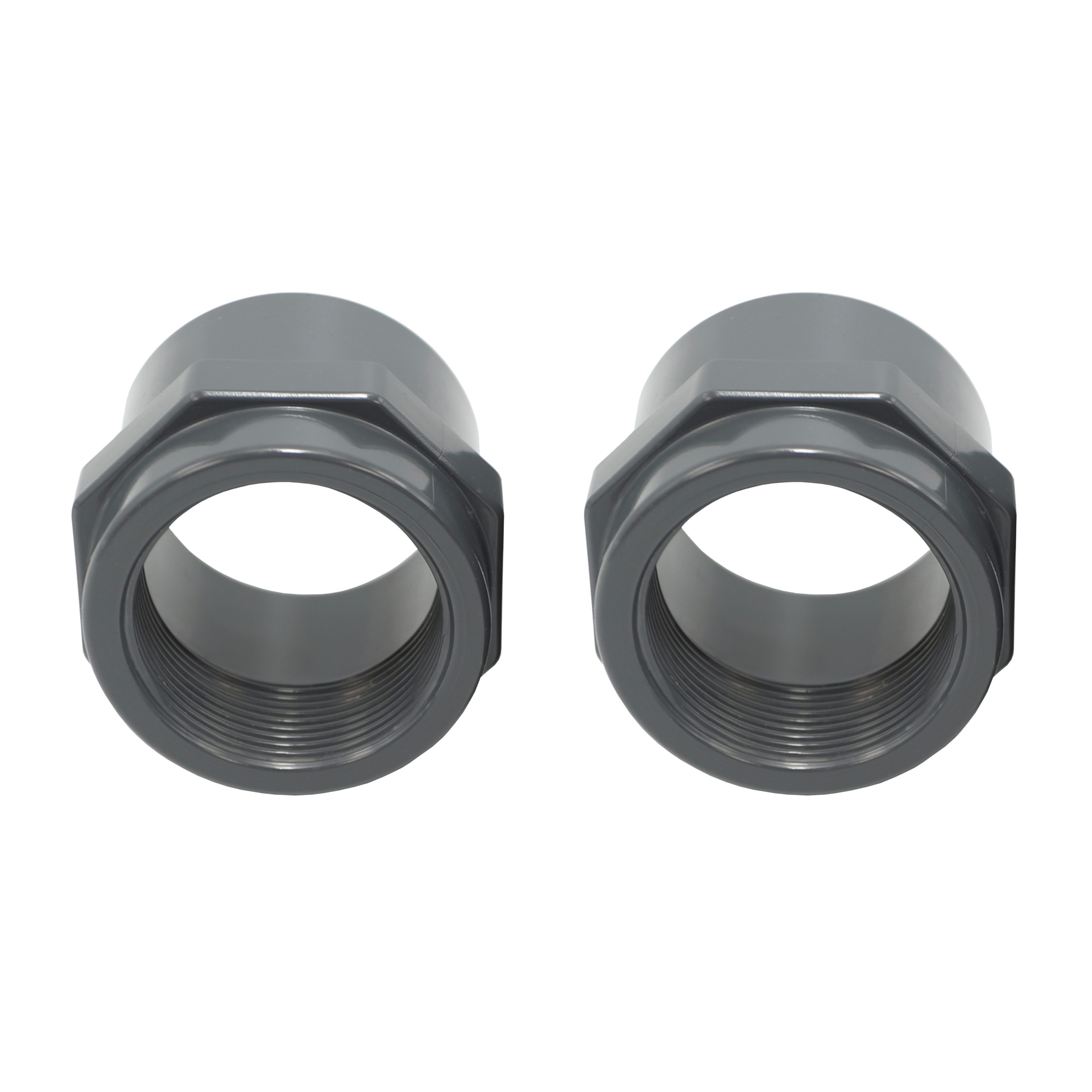 HAF Rohrverbinder 1-10x PVC Fittings Gewindemuffe Klebemuffe 50mm x 1 1/2" IG Rohr PN16, Max. Arbeitsdruck 16 bar bei 20 C°