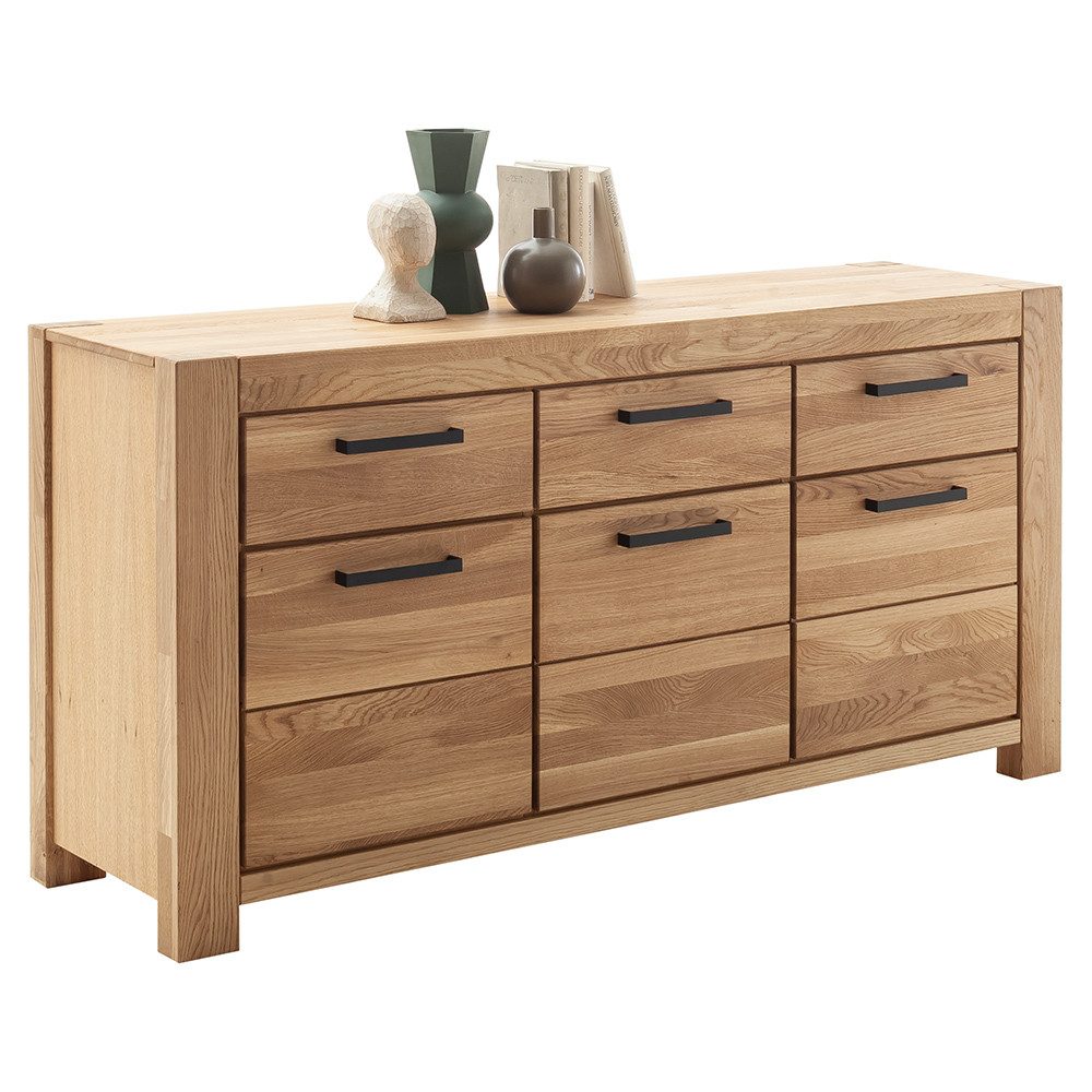 Lomadox Sideboard SELISTE-06, Masshivholzschrank, Eiche teilmassiv geölt, 172cm breit