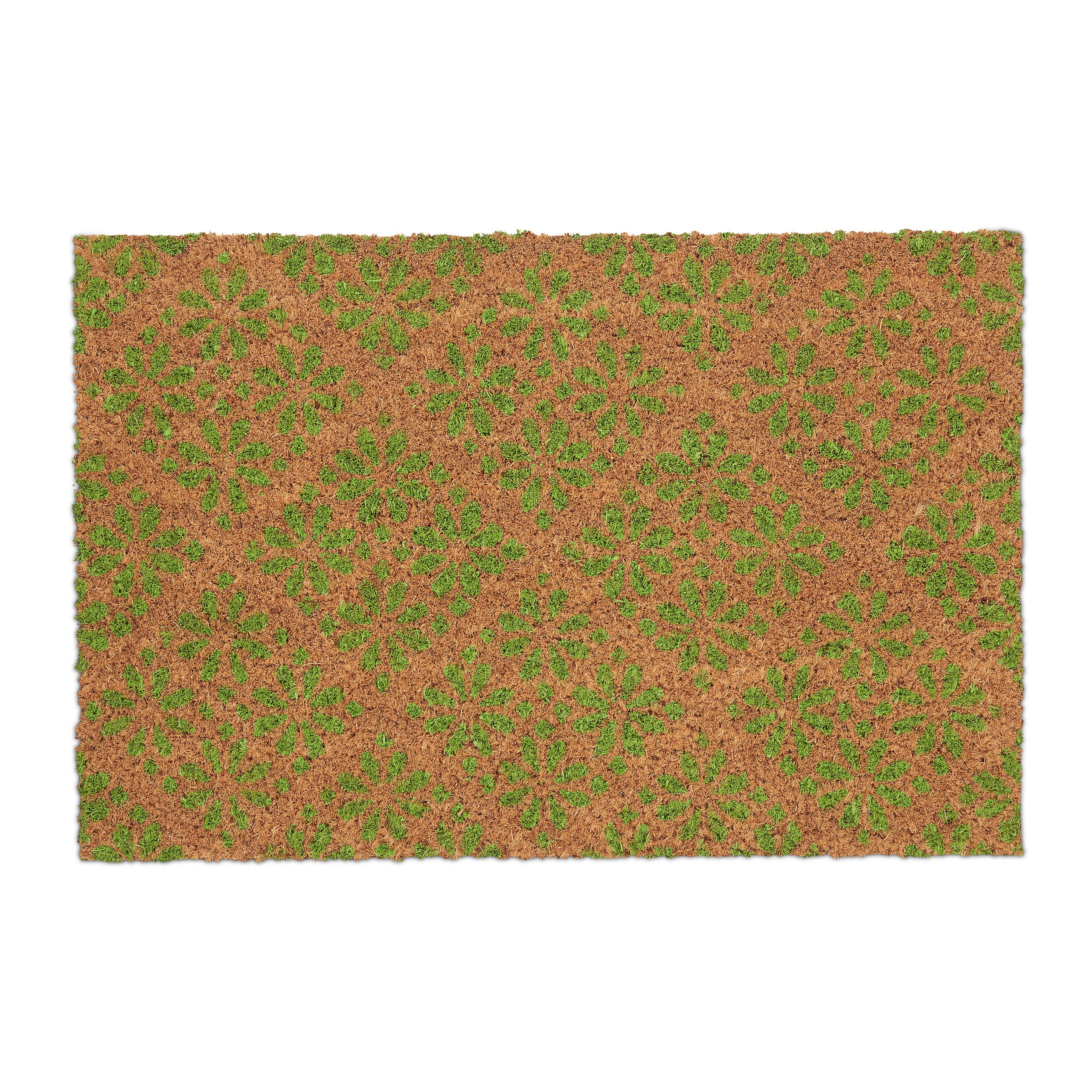 relaxdays Fußmatte Kokos Fußmatte im floralen günstig online kaufen