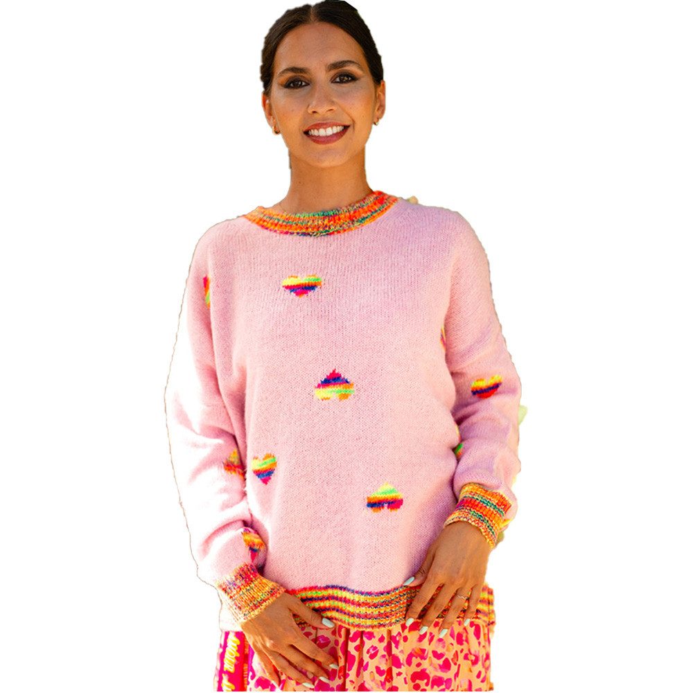 Rundhalspullover Miss Goodlife Pullover Small Hearts,MG11435, rose