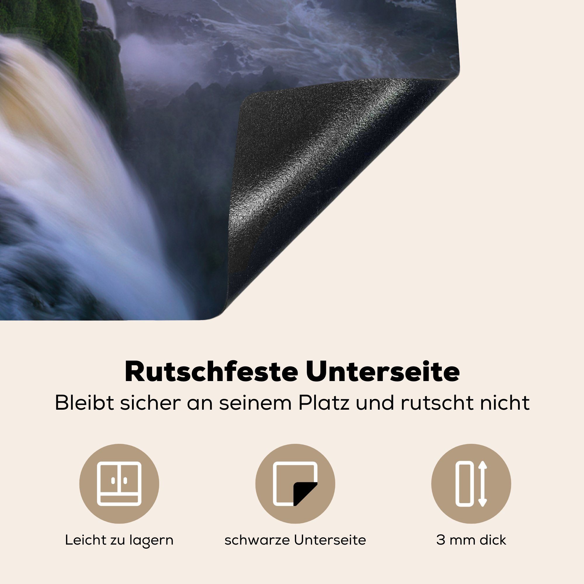 MuchoWow Herdblende-/Abdeckplatte (1 tlg), Sonnenaufgang, Ceranfeldabdeckung, cm, Arbeitsplatte 83x51 für Iguaçu-Fälle Vinyl, küche bei