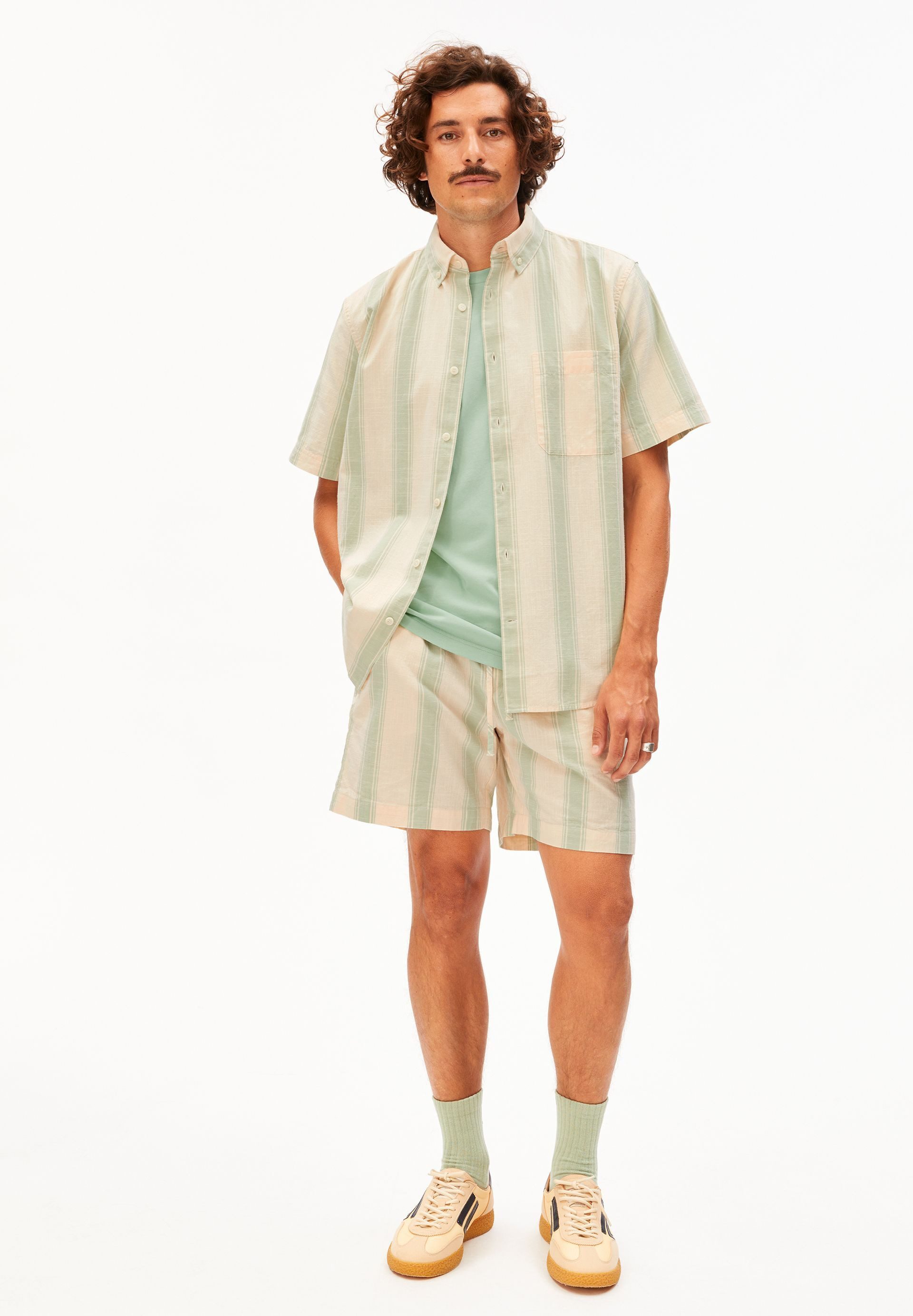 Armedangels Kurzarmhemd STRIPED 100% Bio-Baumwolle (1-tlg., Relaxed Fit)