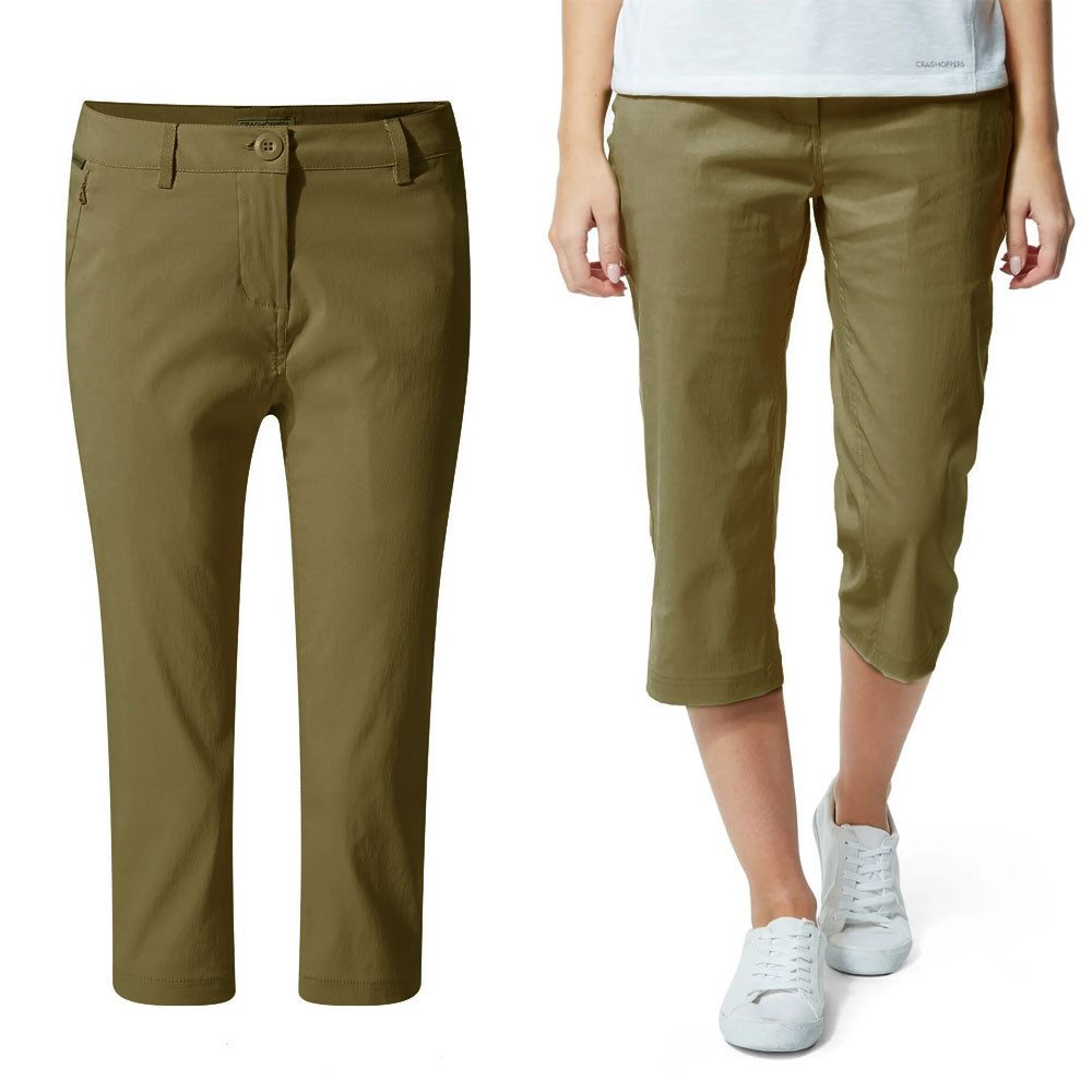 Craghoppers Trainingstights Craghoppers - Kiwi Pro III Damen Caprihose Capri-Shorts (48cm) grün