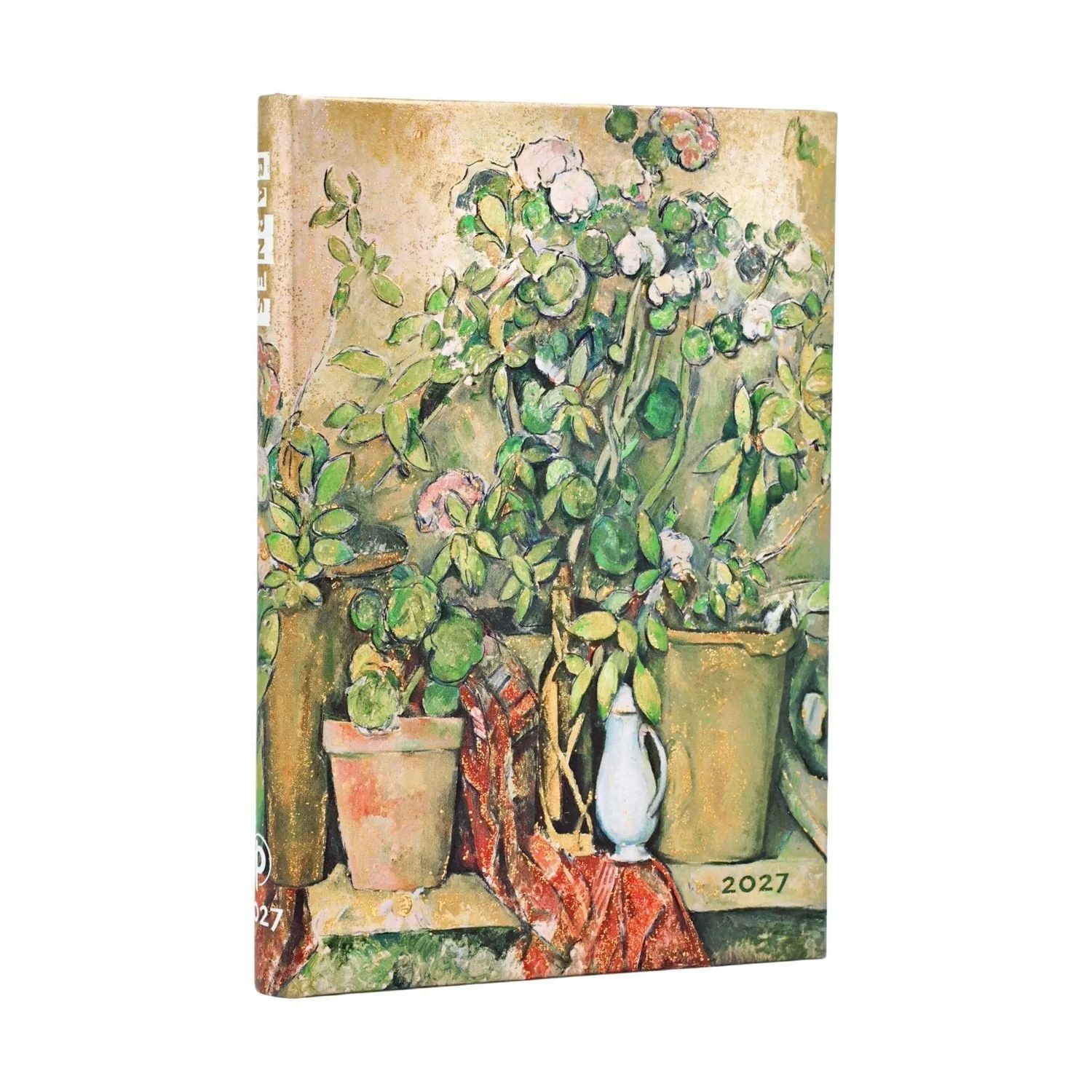 Monatskalender 12-Monatskalender 2027 Cezannes Terrakotta-Töpfe und Blumen Mini Verso