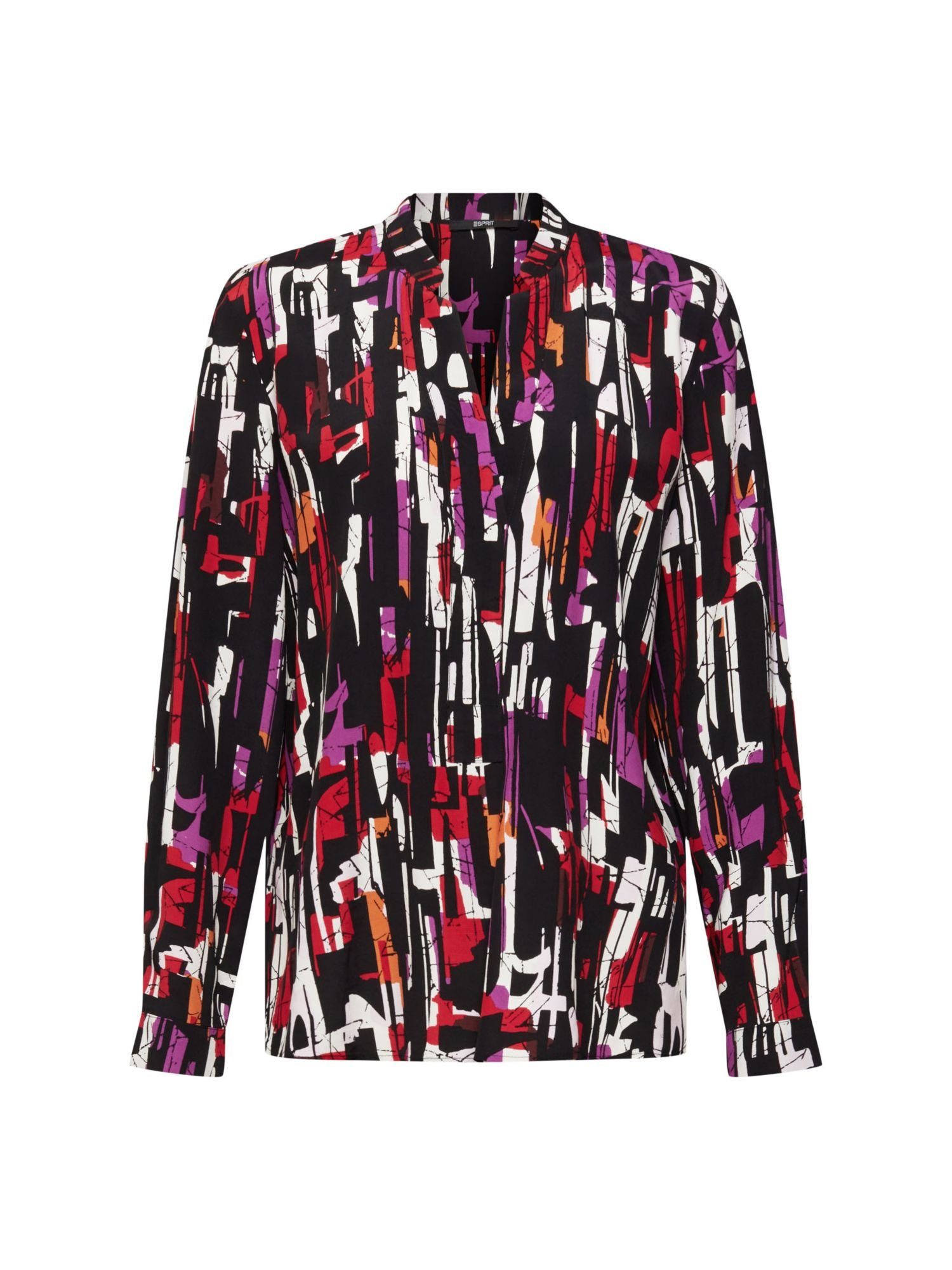 Esprit Collection Langarmbluse Bluse mit Muster, LENZING™ ECOVERO™ BLACK