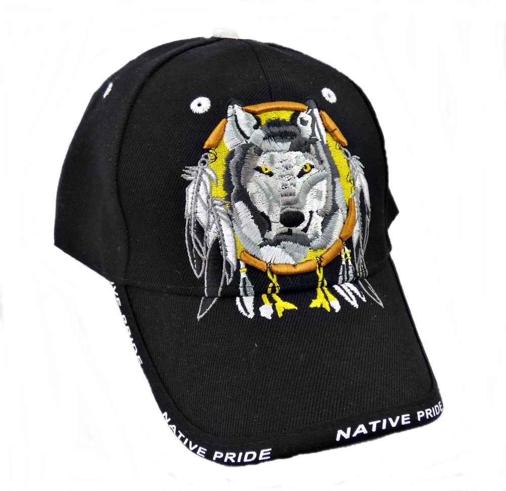 schwarz Westernlifestyle Cap Wolf Baseball