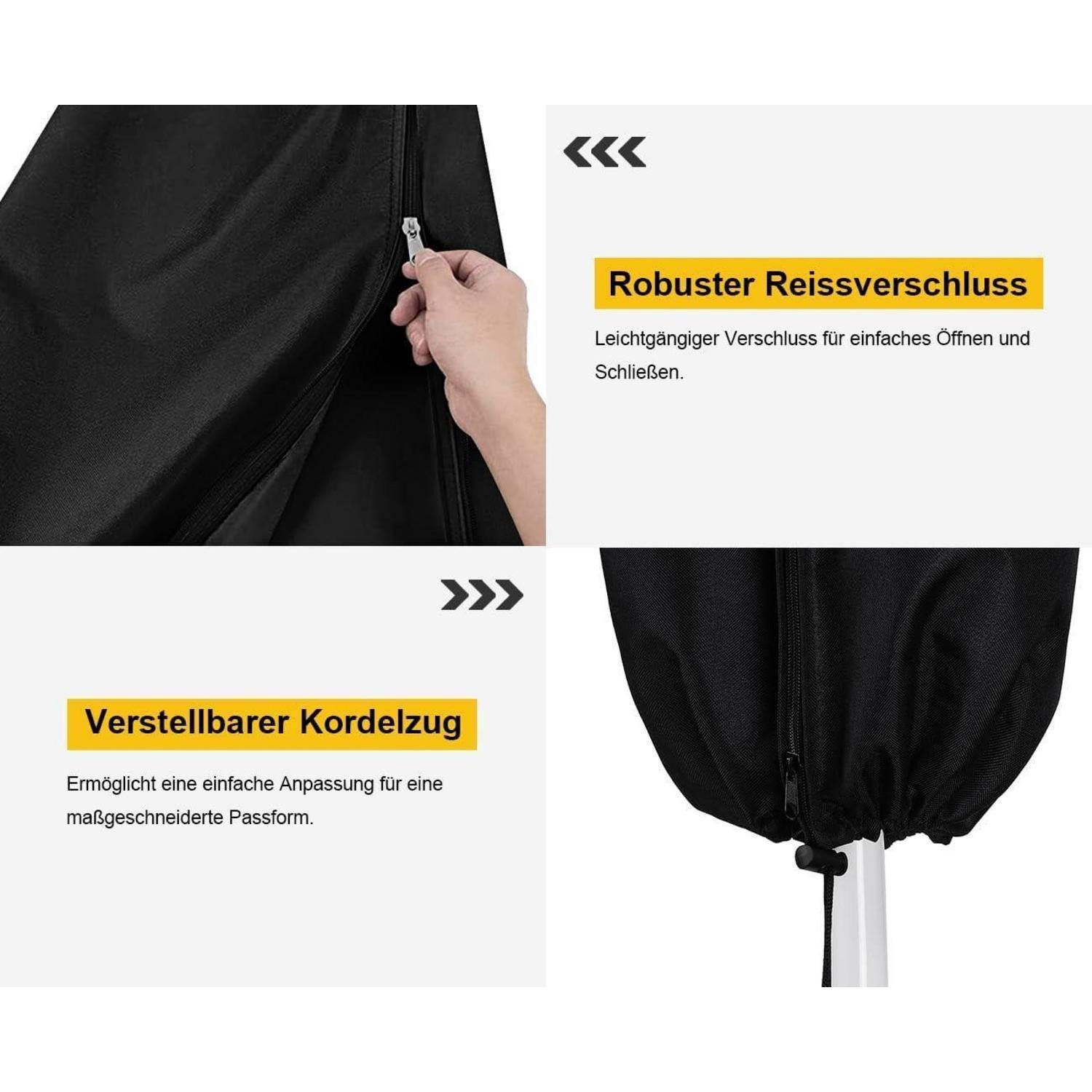 LuxusKollektion Sonnenschirm-Schutzhülle Ampelschirm Schutzhülle wasserdicht Ø 3m/4m Winterfest UV Sonnenschirm (1-St) – Bild 5 von 5