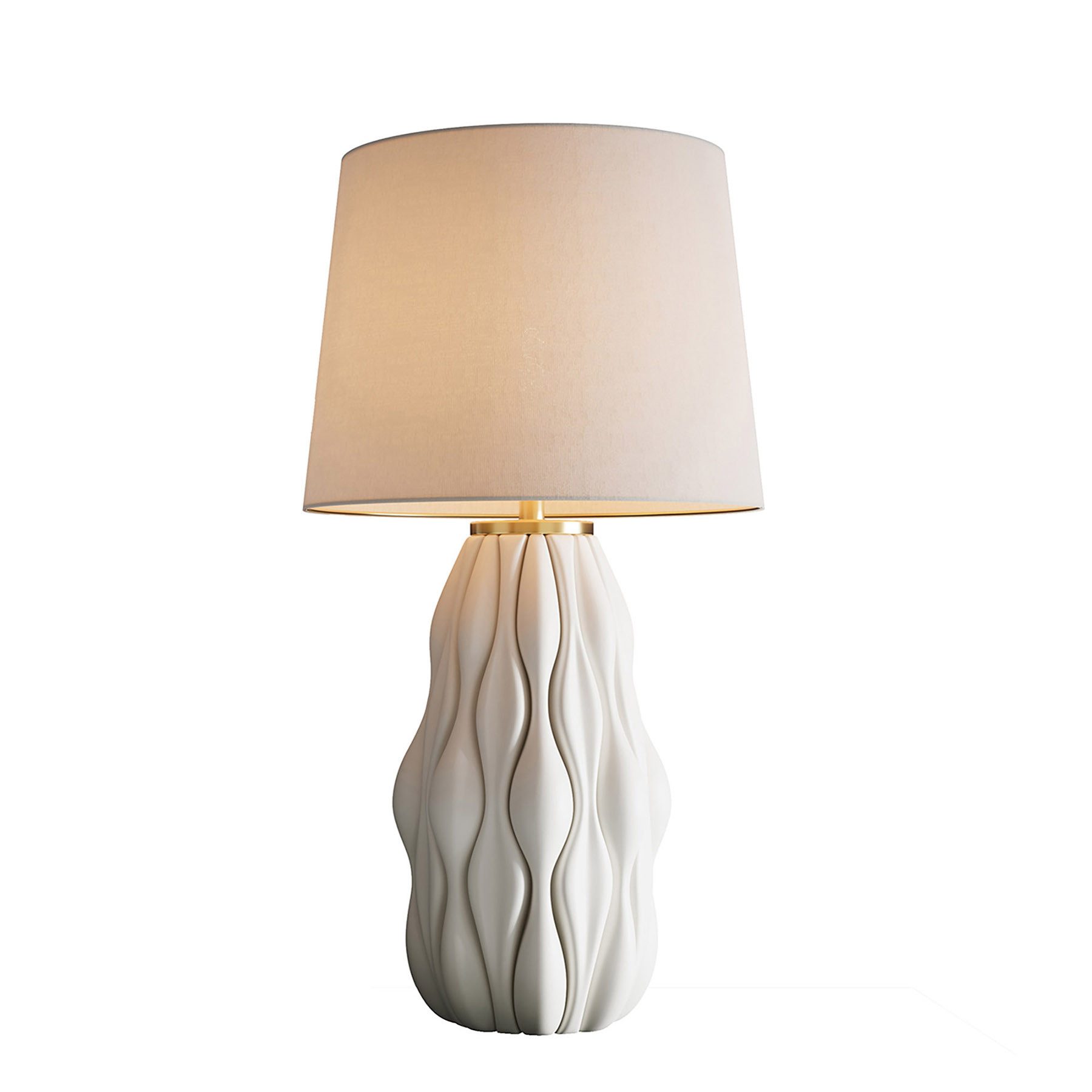 riess-ambiente Tischleuchte ELEGANCIA 65cm weiß/gold – Wohnaccessoire mit K günstig online kaufen