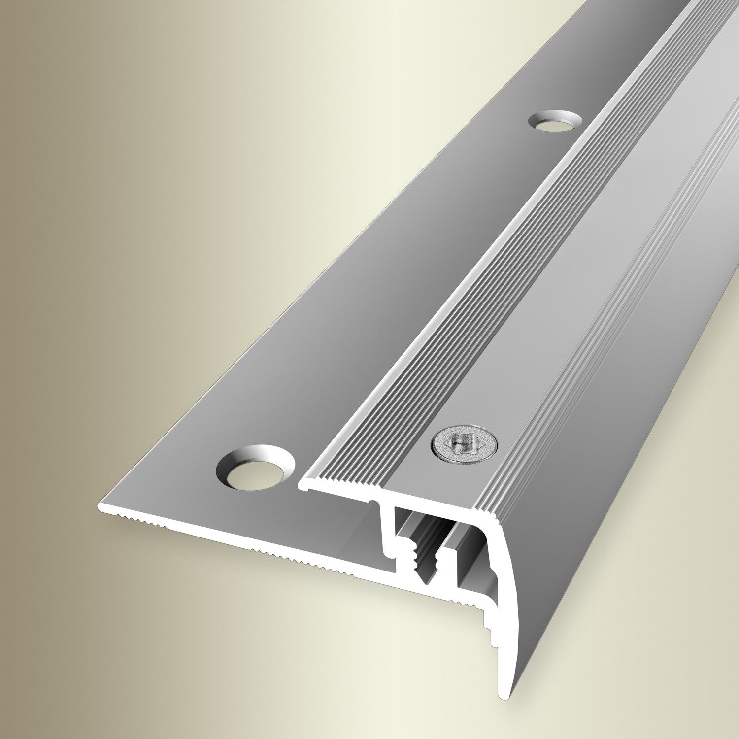 Küberit Treppenkantenprofil 21 x 21.5 x 1000 mm Winkelprofil Silber Gebohrt Aluminium