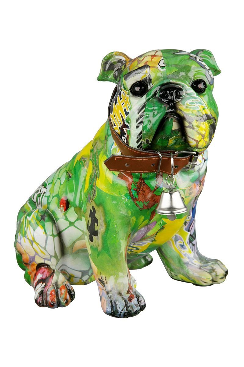 Caldine Tierfigur Skulptur Dekofigur Mops Hund POP Art Mehrfarbig 22x23 cm (1  St) | Tierfiguren