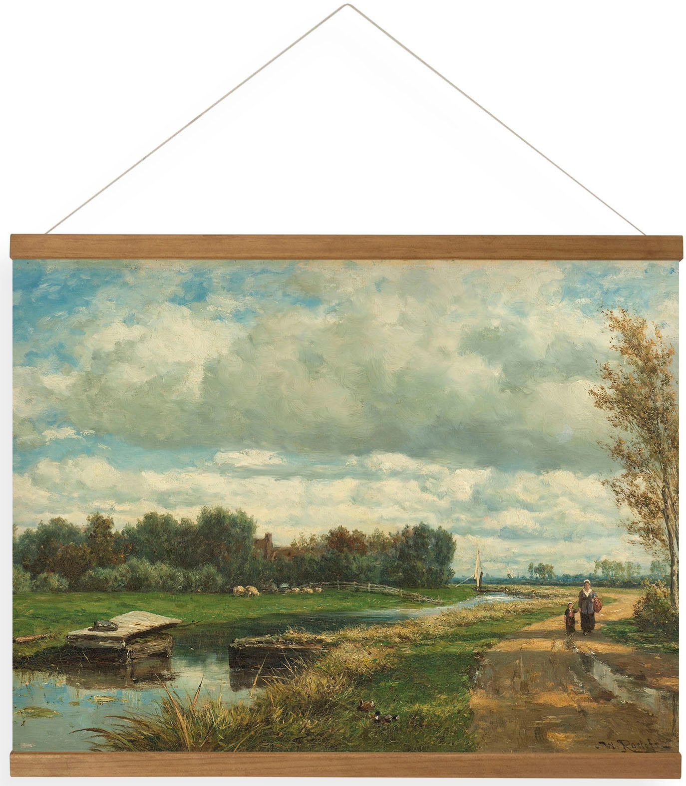 Art for the home Leinwandbild Dutch Landscape, Art (1 St), Hängendes Poster Leinen Holländische Landschaft 60 cm x 80 cm
