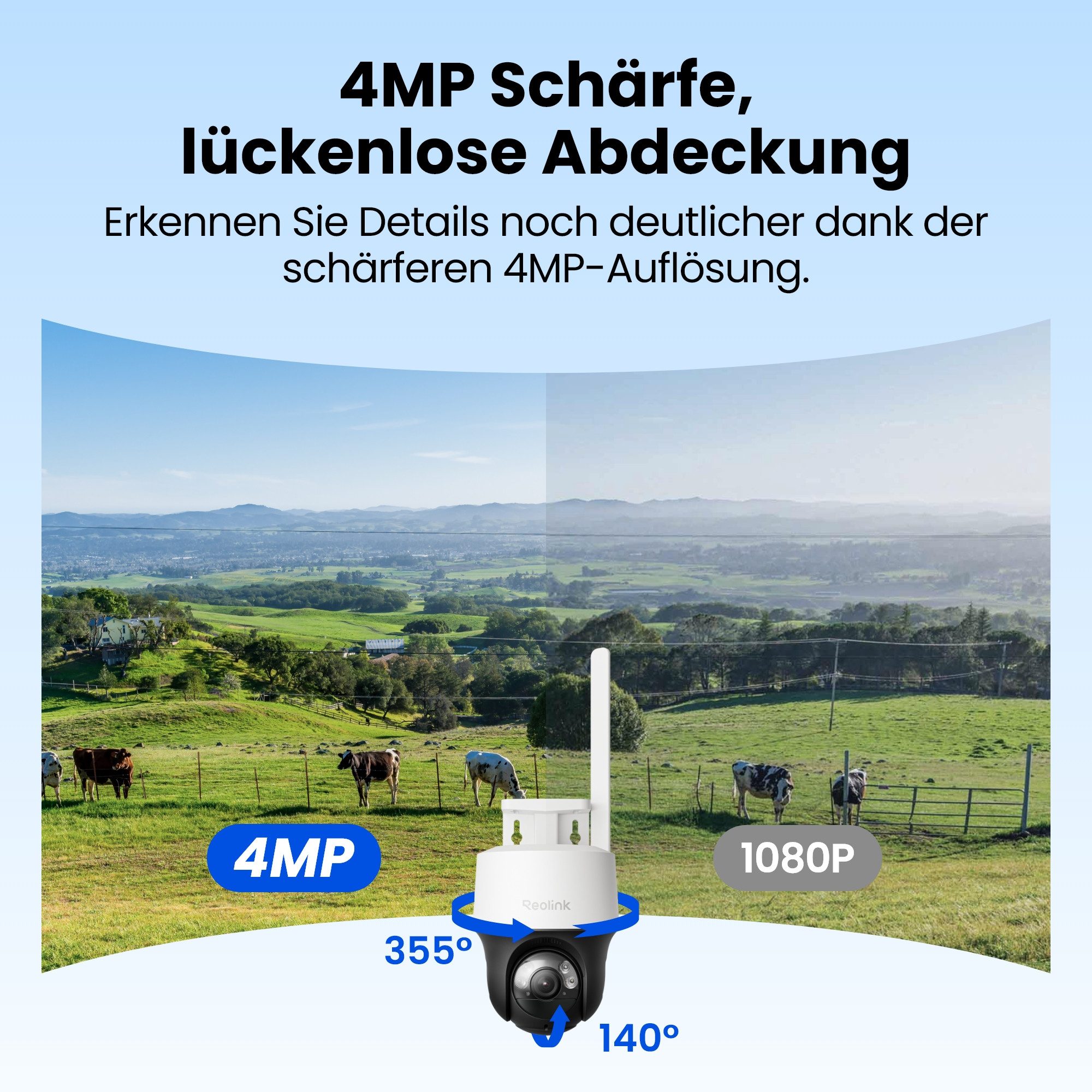 Reolink Überwachungskamera Go PT S Lite 4MP Akku 4G LTE, integrierte SIM-Karte + Solarpanel (AuBenbereich, 1-tlg., 4G LTE, Drahtlose, IR-Nachtsicht, SD Speicherung)