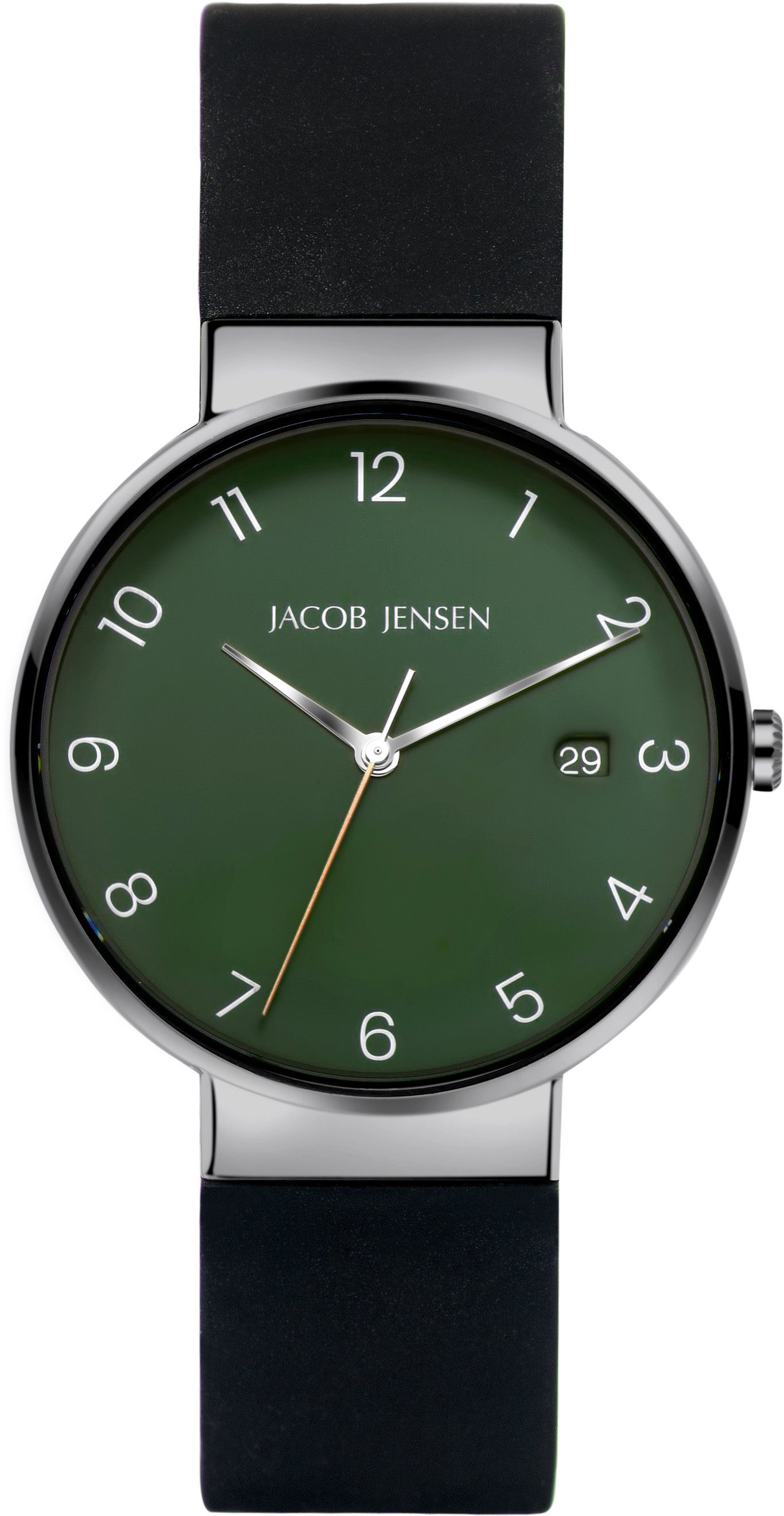 Datum Jensen Titanuhr Nordic arabische Timeless ⌀37mm, Jacob Grün Ziffern Armbanduhr Titanium
