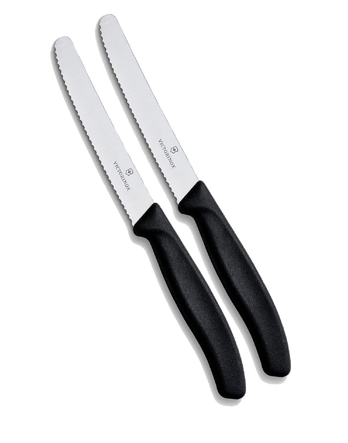 Victorinox Tafelmesser Küchenmesser Set, 2-teilig, Schwarz, Swiss Classic (2 Stück), ergonomischer Griff, ideal für Präzisionsarbeiten in der Küche