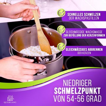 Quergang Paraffinwachs Pastillen 5kg inkl. Dochte und Dochthalter - Kerzenwachs Wachsgranulat für, optimale Ergebnisse Dank niedrigem Schmelzpunkt und geringem Ölgehalt