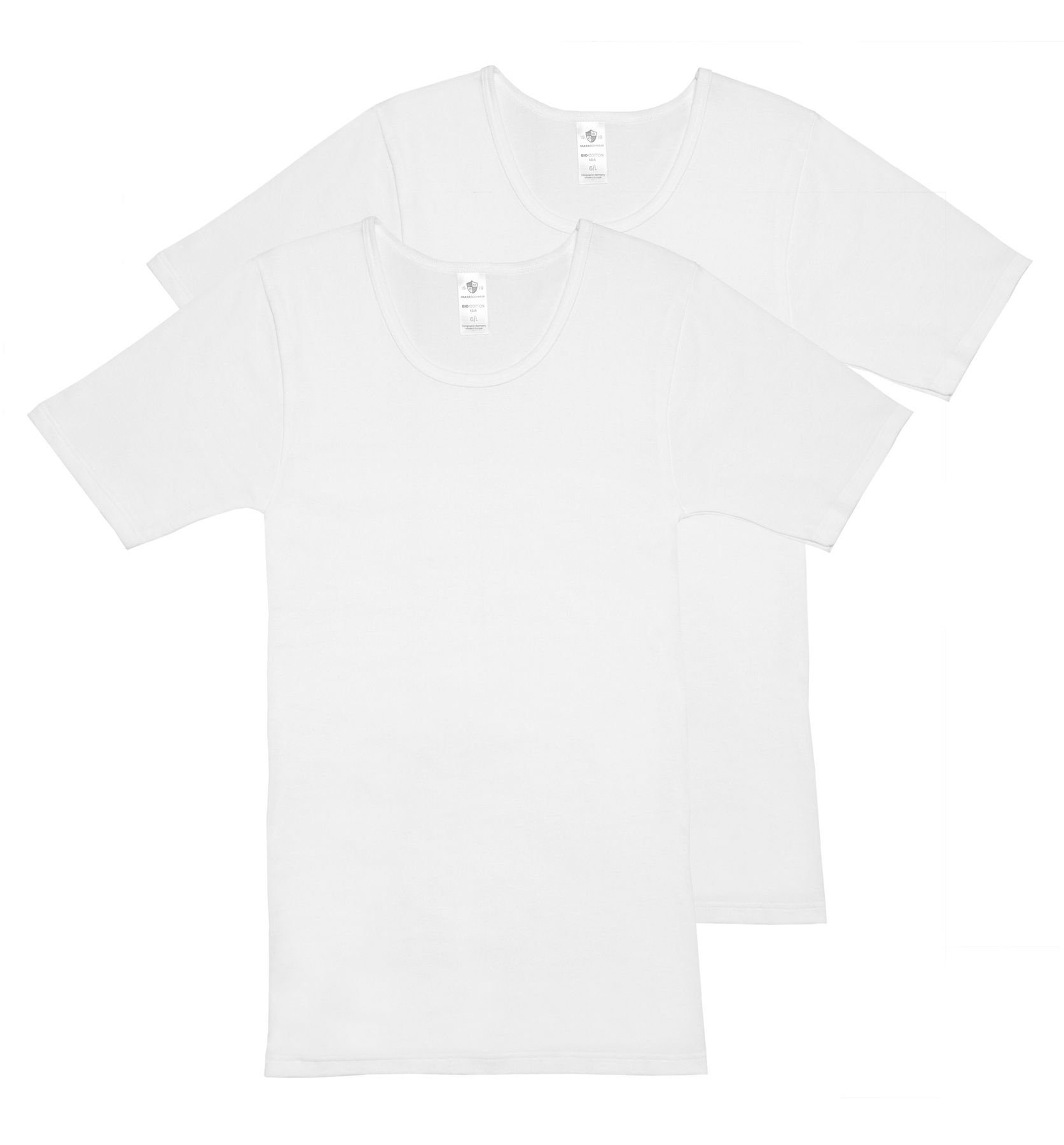 HAASIS Bodywear 1919 Unterziehshirt Herren Shirt 77201153-weiß (Packung,  2-St., 2er Pack) hochwertiges weißes V-Shirt in optimaler Paßform,  pflegeleicht, formbeständig, strapazierfähig aus 95% hautsympathischer  Baumwolle