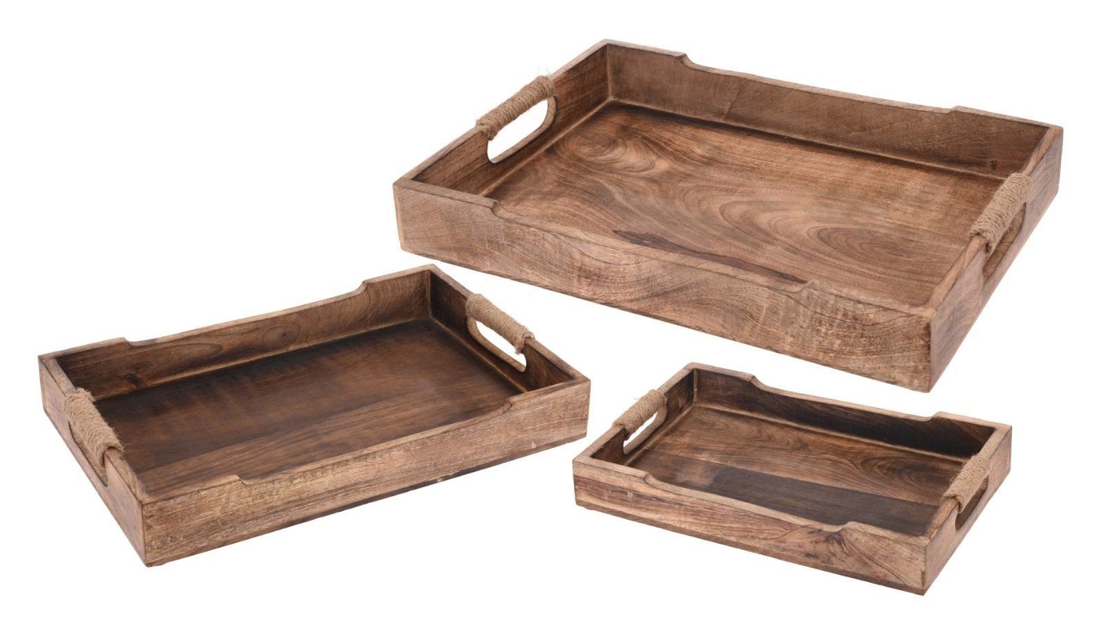 Dekotablett Tablett Serviertablett Holz Mango braun Holztablett Deko Dekotablett