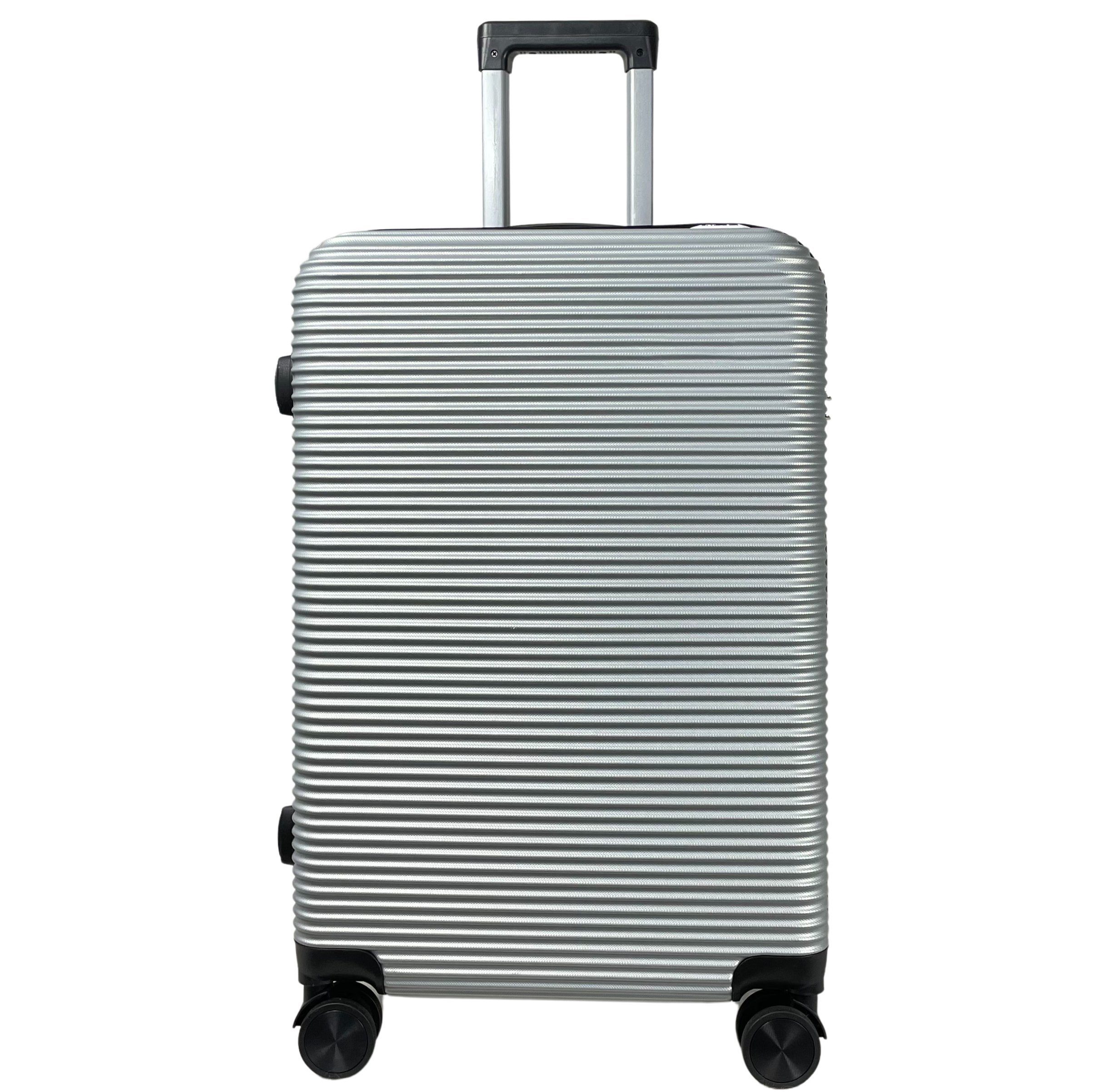 MTB Koffer Reisekoffer ABS Silber (Handgepäck-Mittel-Groß-Set) Hartschalenkoffer