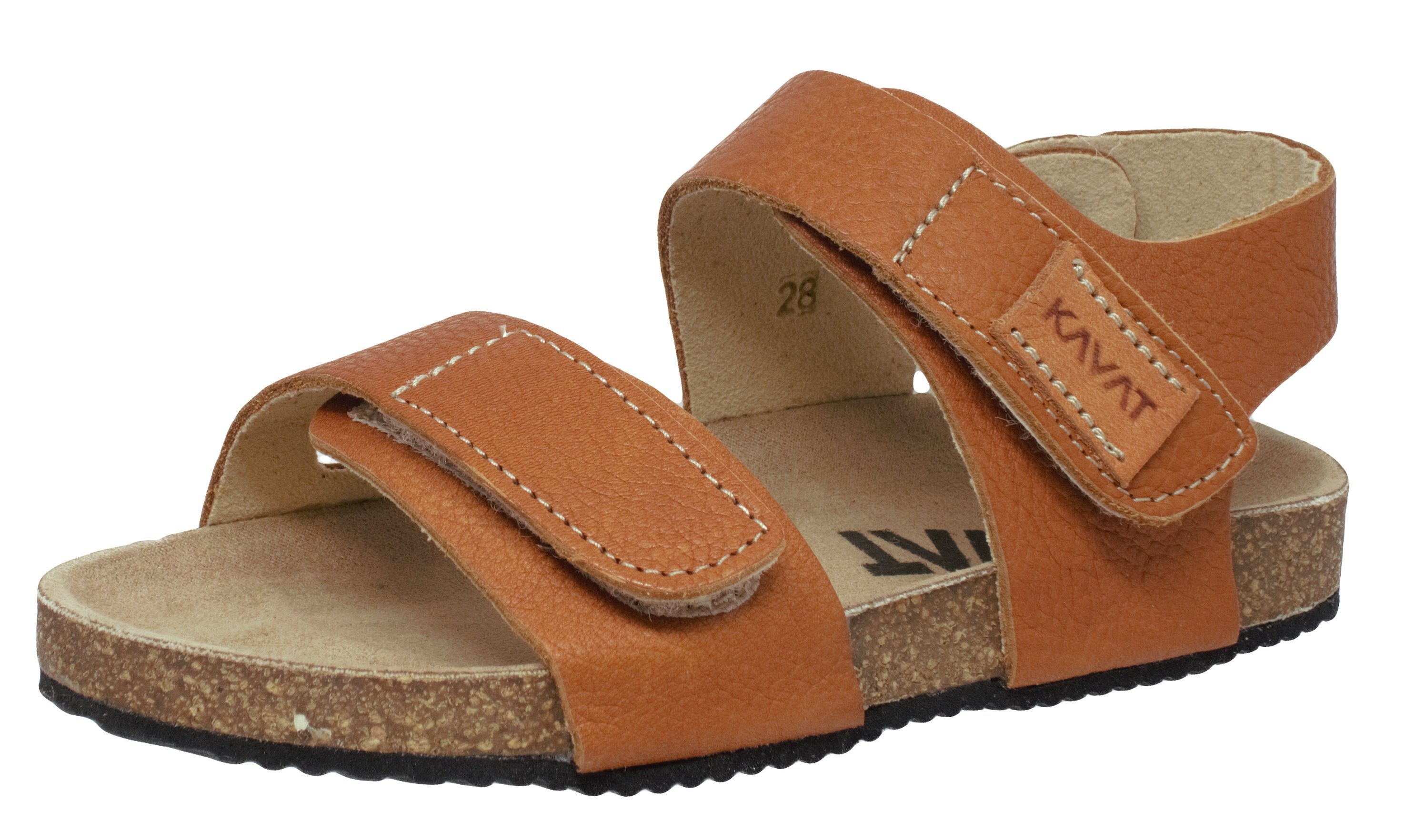 KAVAT Sandalen Bomhus EP Kinder Leder Klett Braun Sandalette