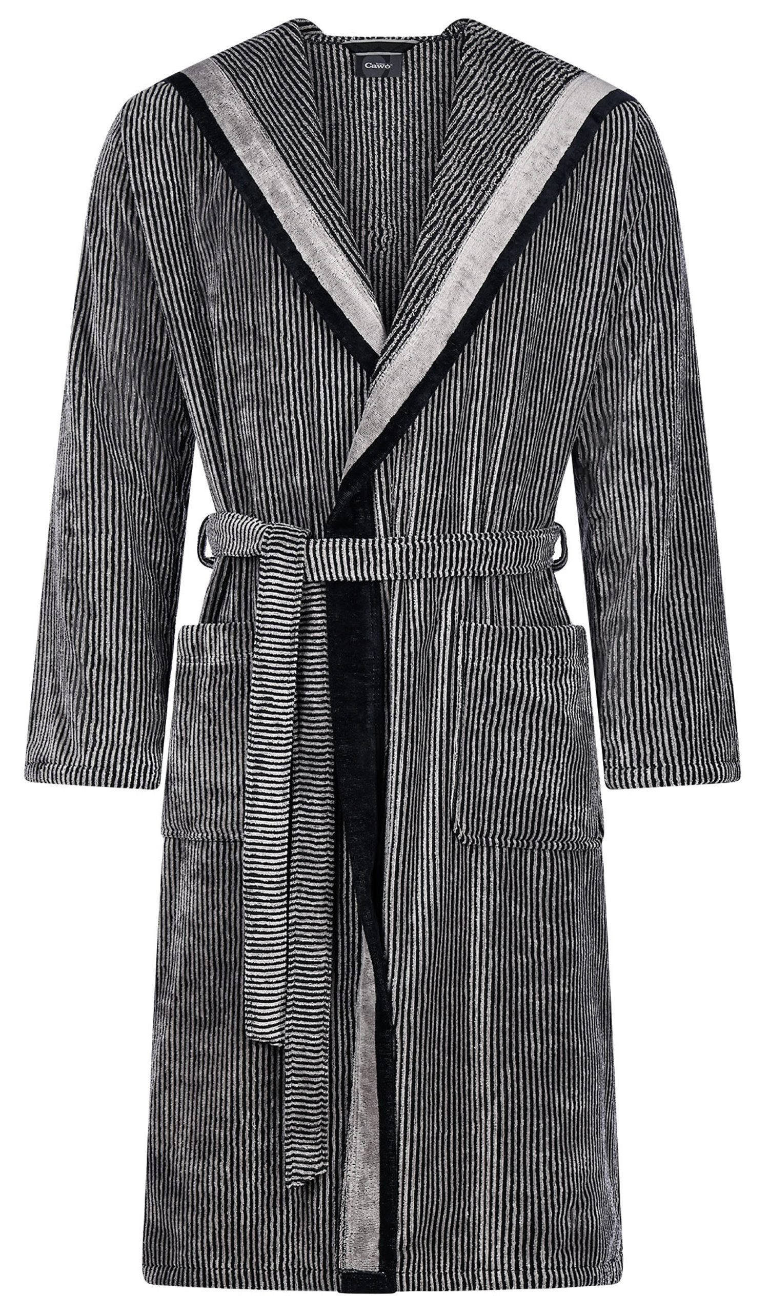 Cawö Herrenbademantel Herren Morgenmantel mit Kapuze, Midi, Baumwolle, Kapu günstig online kaufen