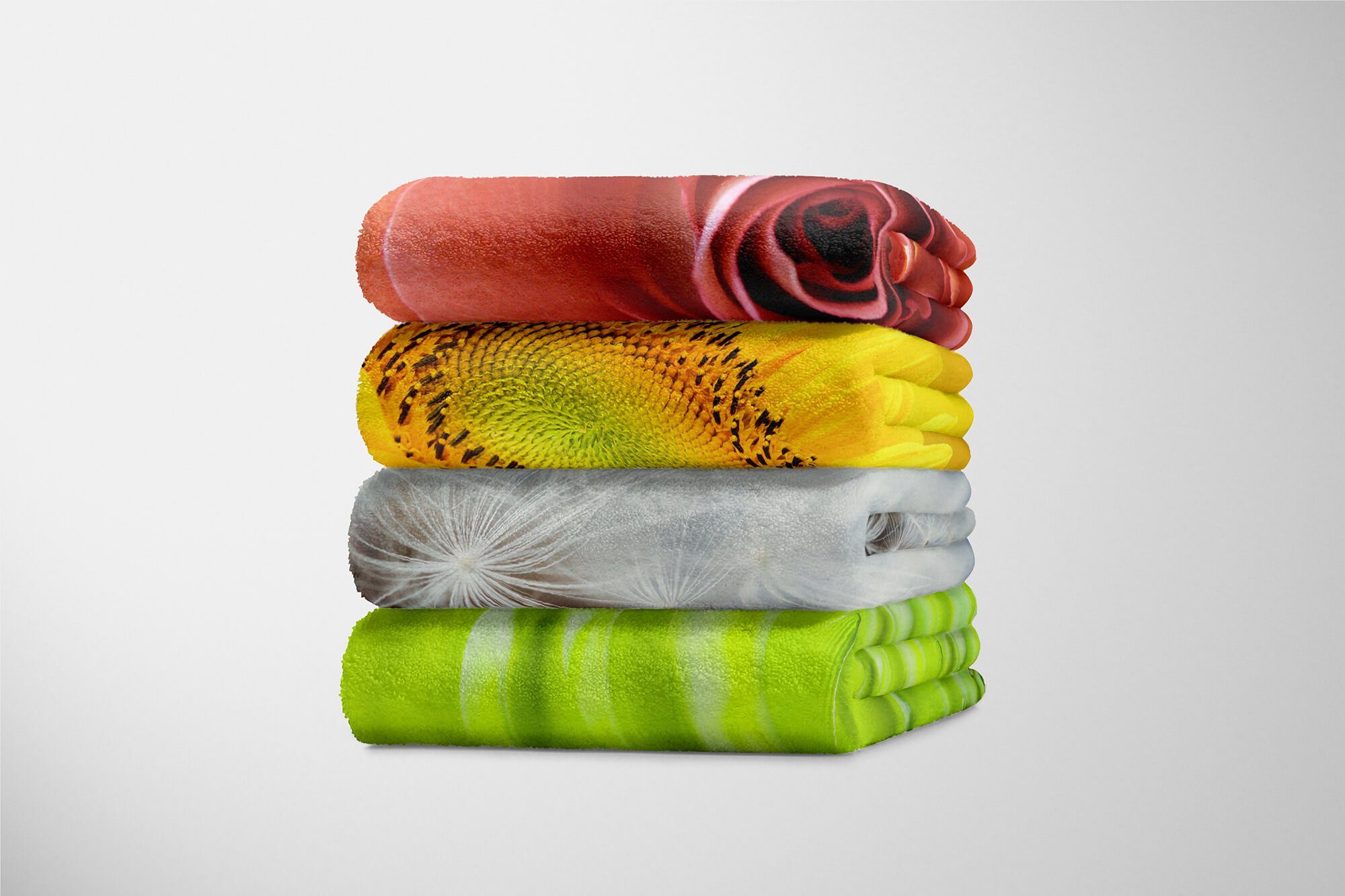 Handtuch Baumwolle-Polyester-Mix (1-St), Handtuch Pusteblume Kuscheldecke Makrofo, Sinus Saunatuch Strandhandtuch Fotomotiv mit Art Handtücher