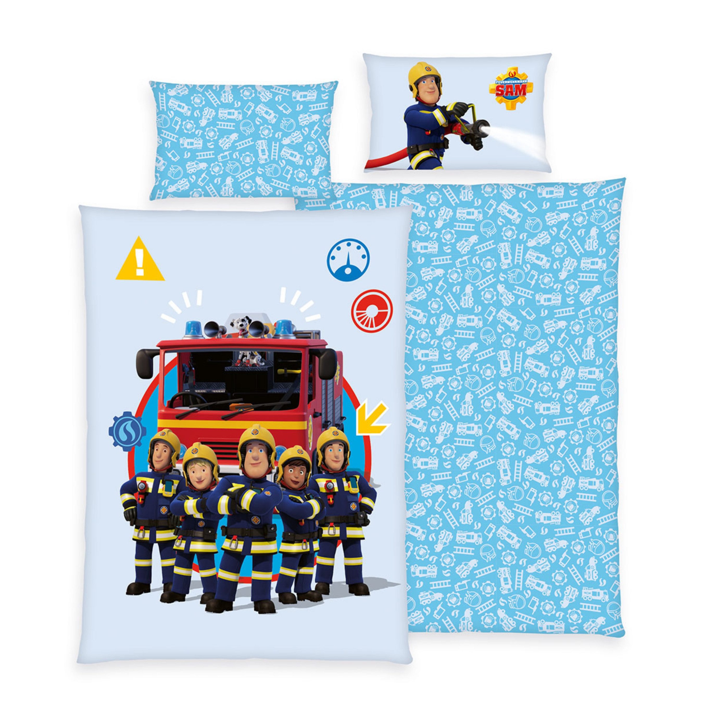 MTOnlinehandel Kinderbettwäsche Feuerwehrmann Sam, 100x135 + günstig online kaufen
