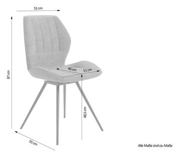 byLIVING Esszimmerstuhl Manhattan 2er-Set (Set, 2 St), drehbarer Stuhl mit modernem Mikrofaserbezug
