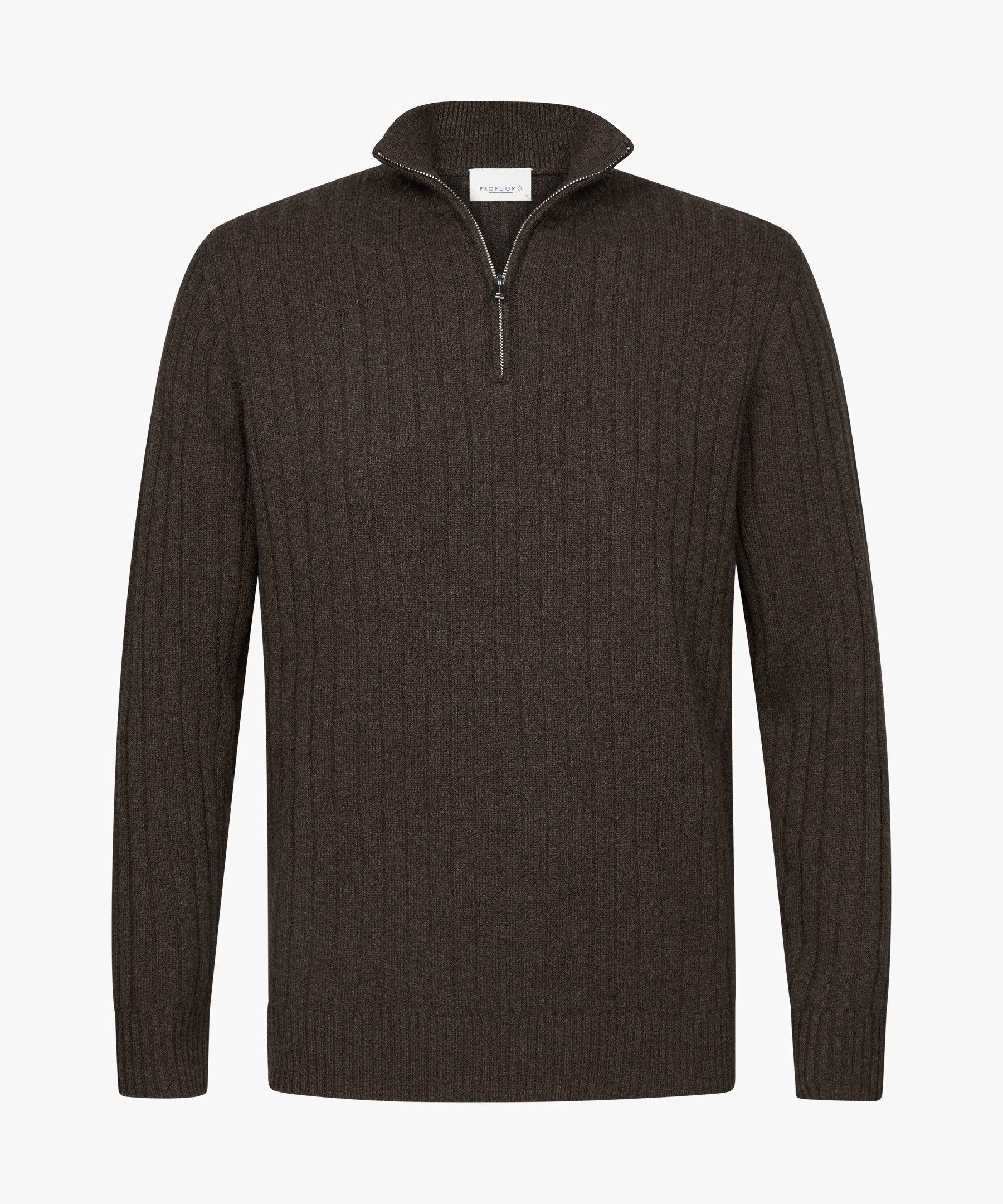 Profuomo Troyer PULLOVER HALF ZIP BROWN