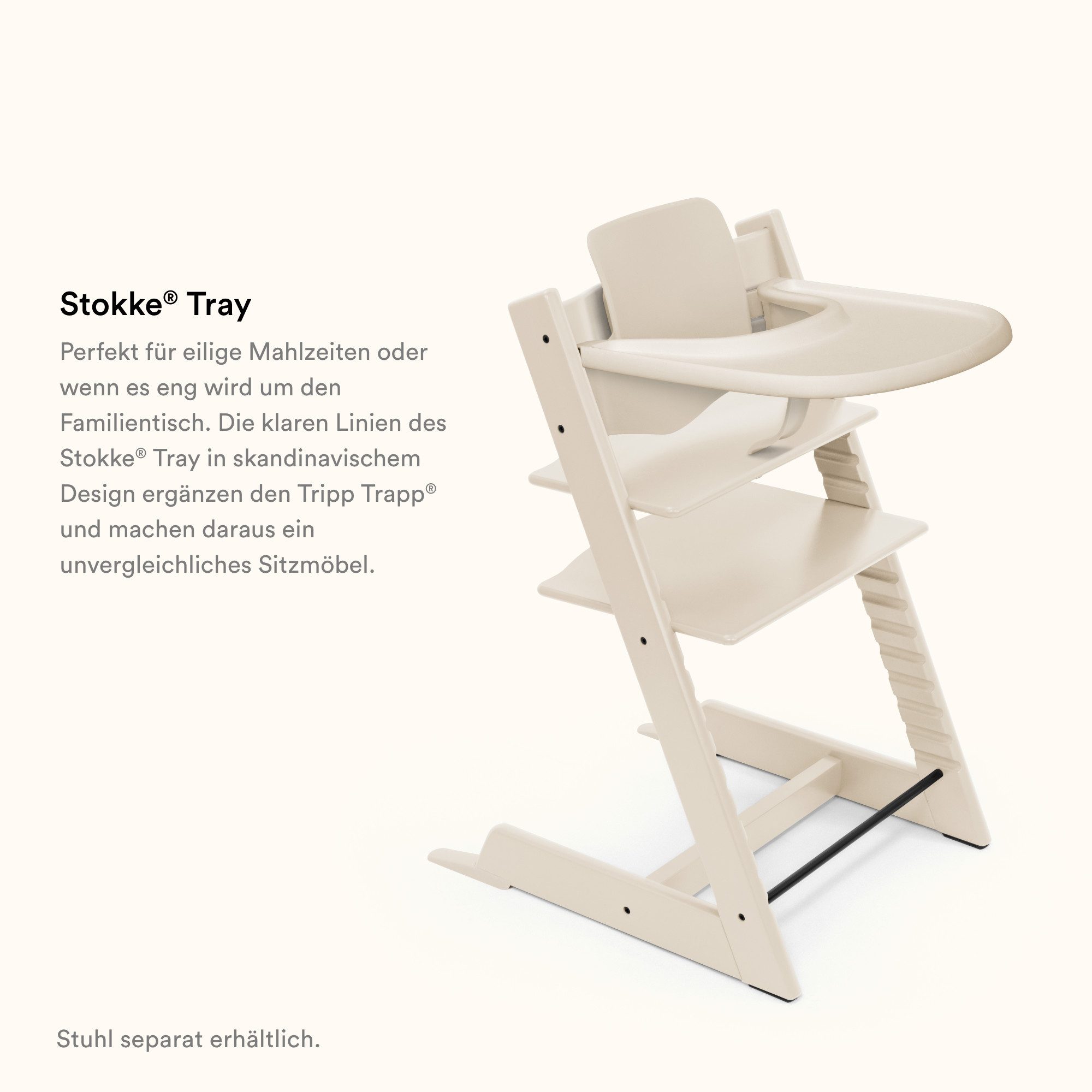 Stokke Hochstuhltablett Tray – Exklusiv für Tripp Trapp Stuhl + Tripp Trapp Baby Set, Polypropylen, Bequem zu benutzen und zu reinigen – Für Kinder von 6–36 Monaten
