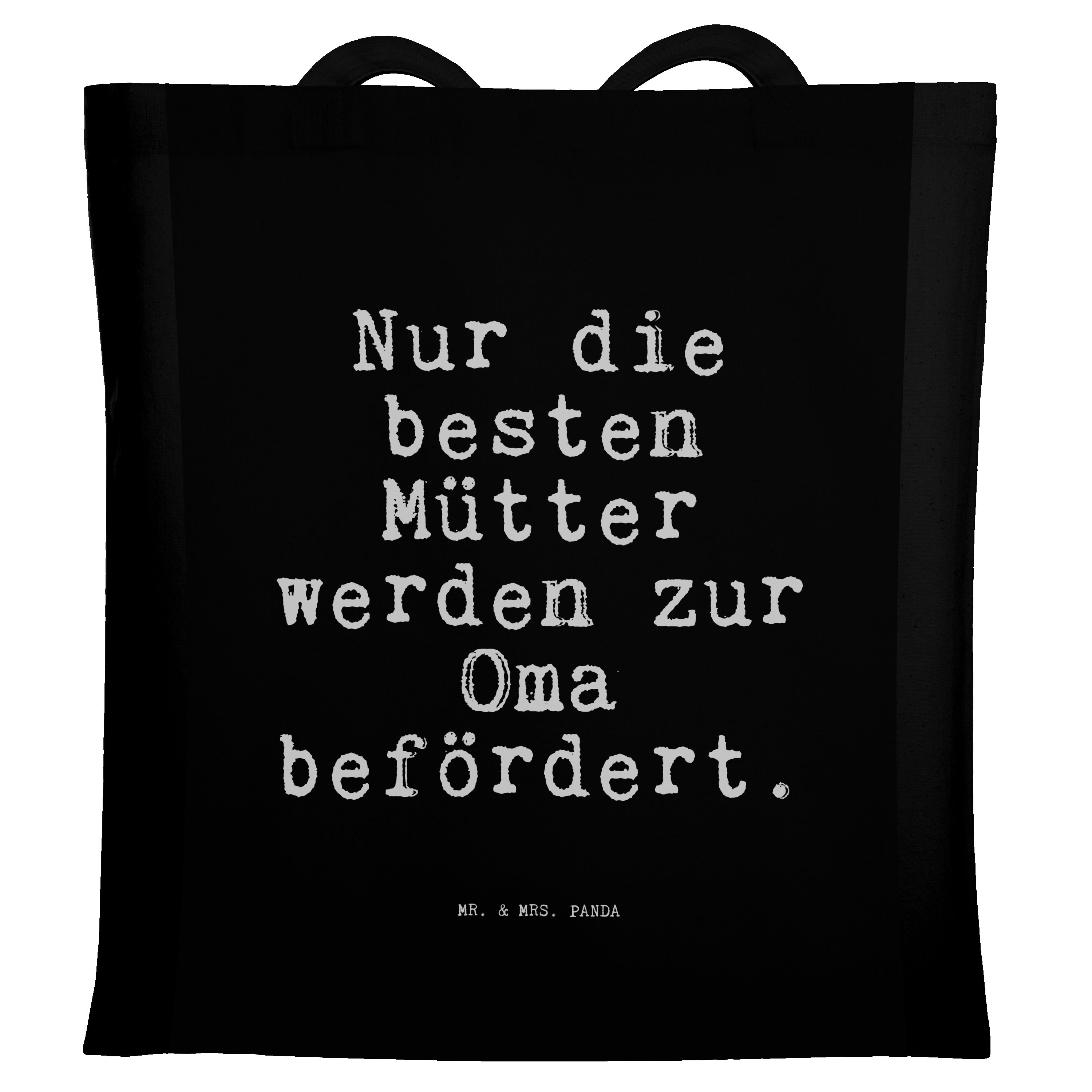Mr. & Mrs. Panda Tragetasche Nur die besten Mütter... - Schwarz - Geschenk, Oma Spruch, Einkaufsta (1-tlg) | Canvas-Taschen