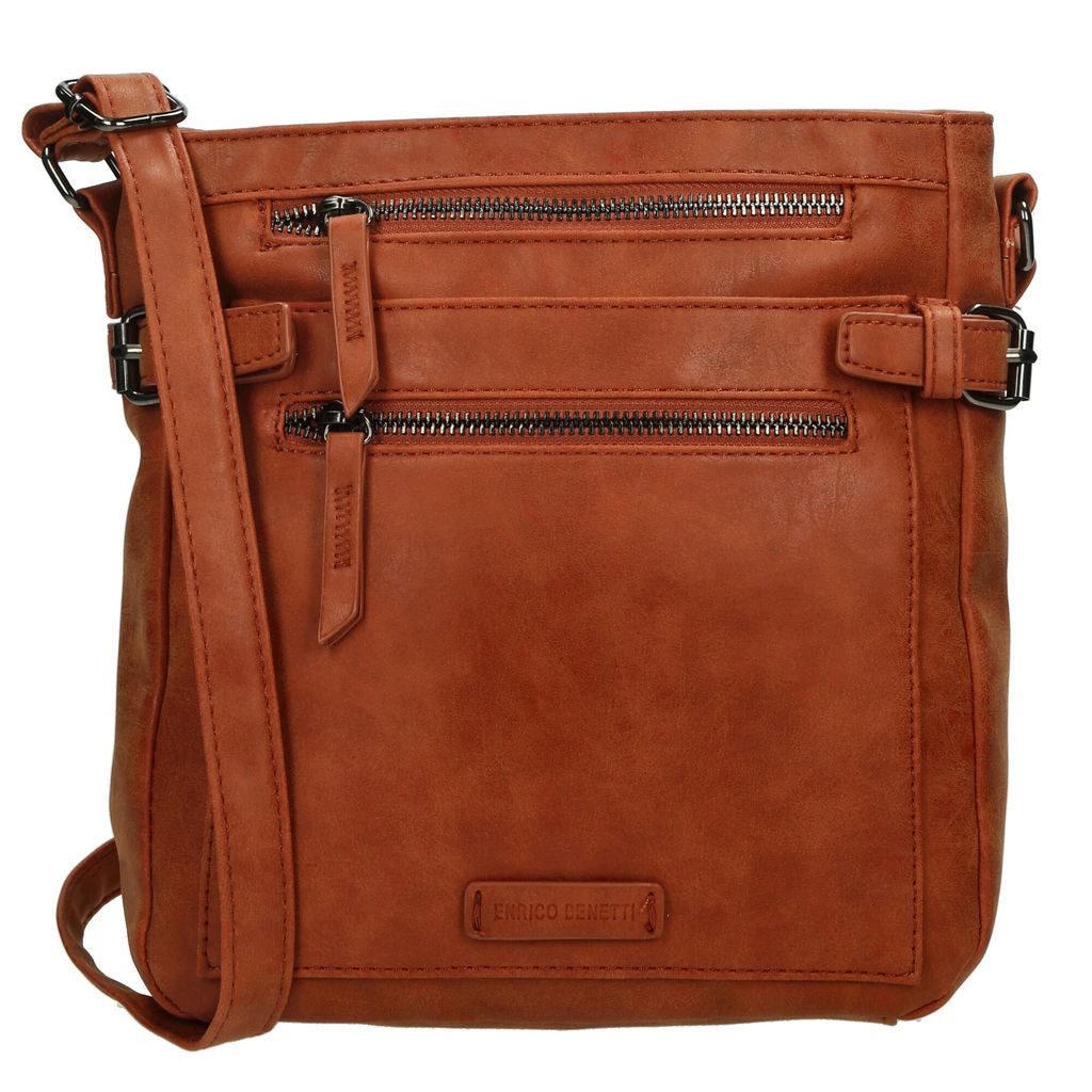 Christian Wippermann Umhängetasche Damen Tasche Schultertasche Umhängetasche Crossover Bag (einzeln), Leder Optik Handtasche Schwarz
