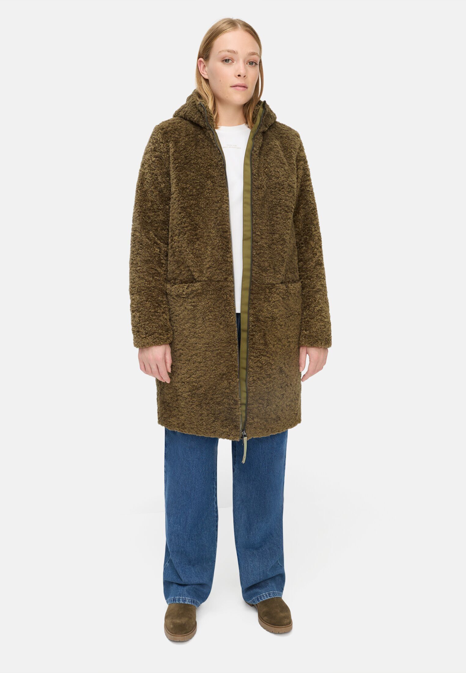 camel active Langmantel mit Kapuze Langarm Kapuze