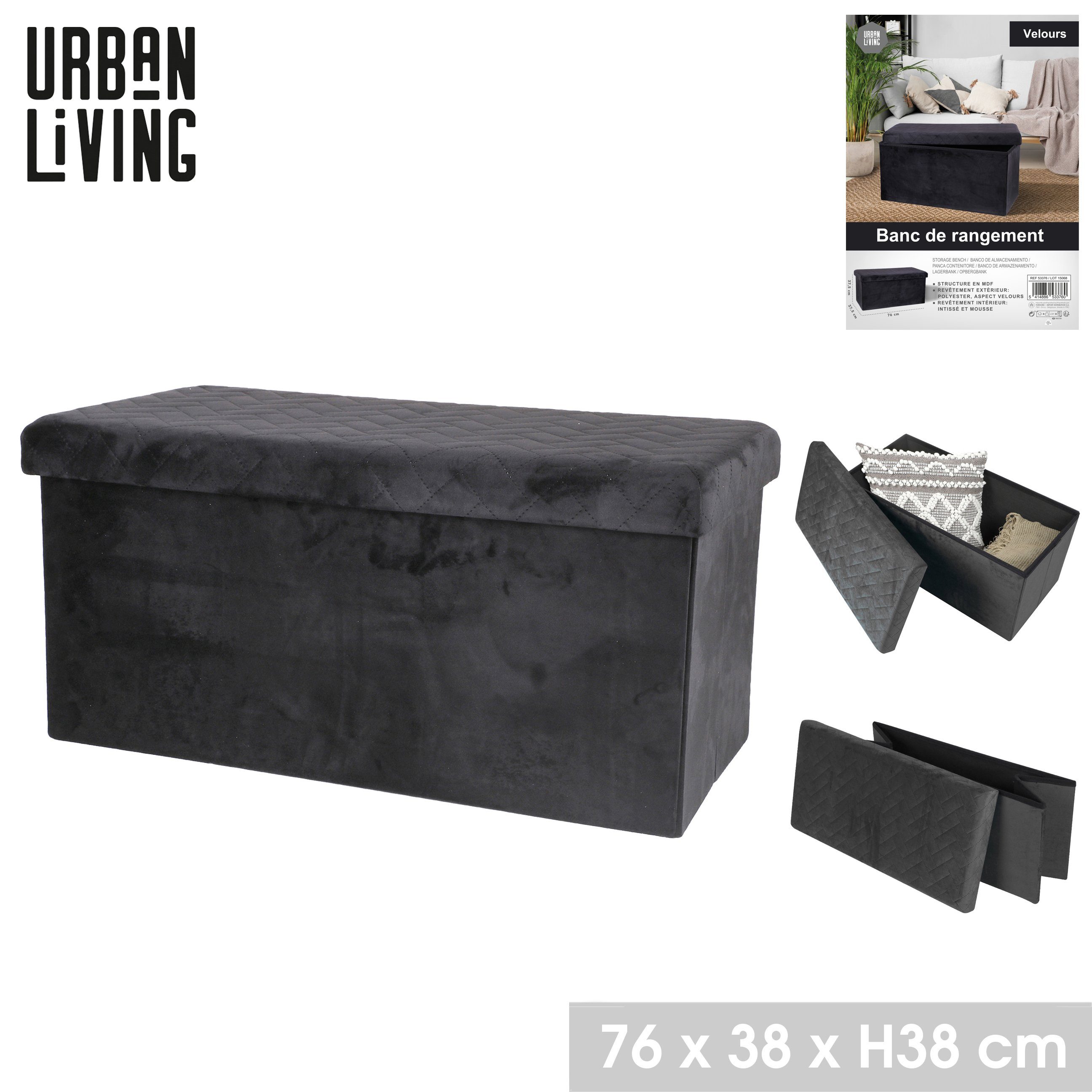 Urban Living Truhenbank Sitztruhe faltbare Sitzbank mit Aufbewahrungsbox, g günstig online kaufen