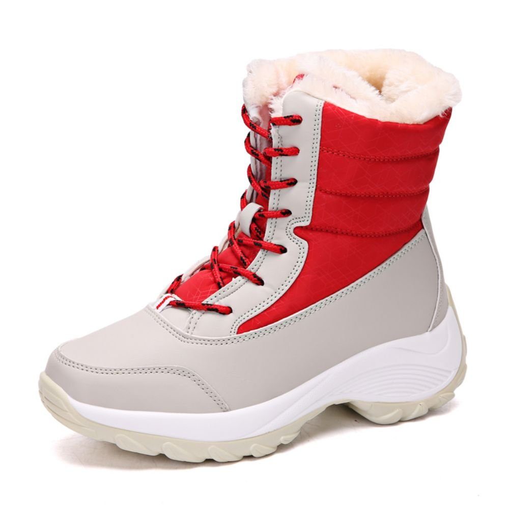 HUSKSWARE Schneeschuhe (Outdoor-Schneestiefel, Warme Wanderschuhe, High-Top-Schuhe), Warm und rutschfest, Stilvoll und schön Rot
