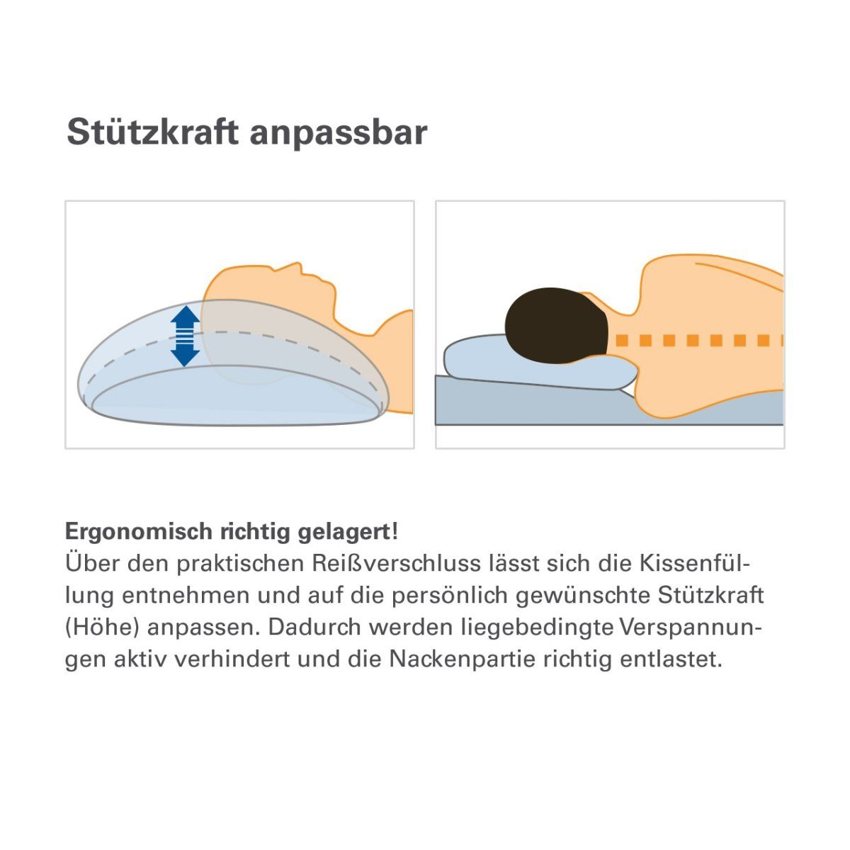 ÖKO Planet Baumwollkissen, Füllung: 100% Baumwolle (Bio), Bezug: Baumwolle (Bio), Bauchschläfer, Seitenschläfer, Rückenschläfer, Füllung variabel – Bild 3 von 5