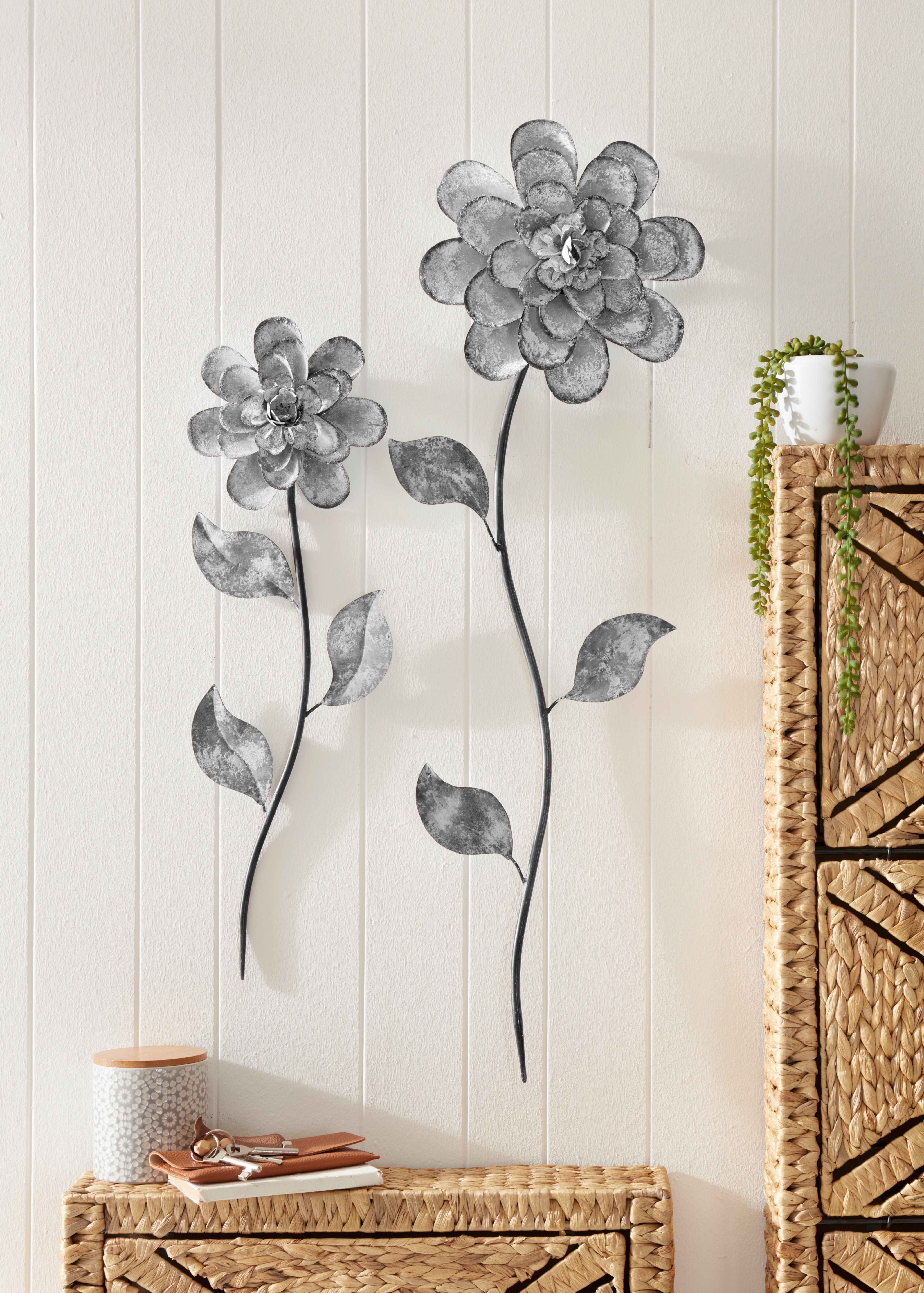 Home affaire Wanddekoobjekt »Blumen« (2er-Set), Wanddeko, aus Metall online  kaufen | OTTO