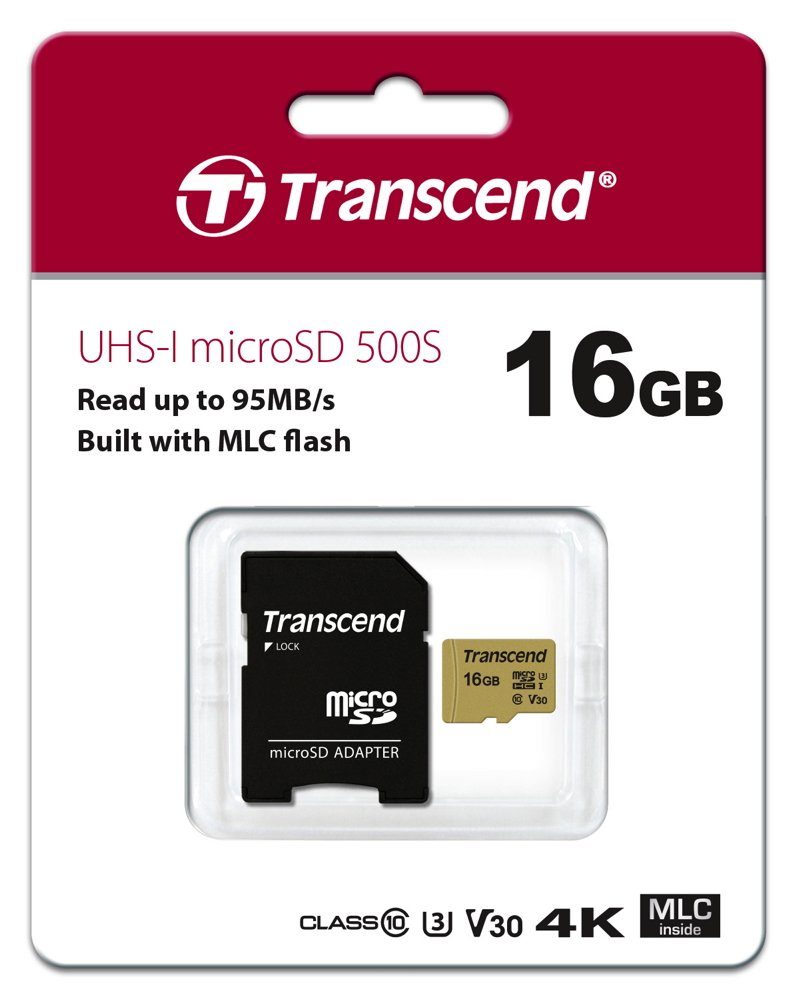 Micro SDHC Karte 16GB 500S UHS-I U3 4K V30 Class 10 Speicherkarte