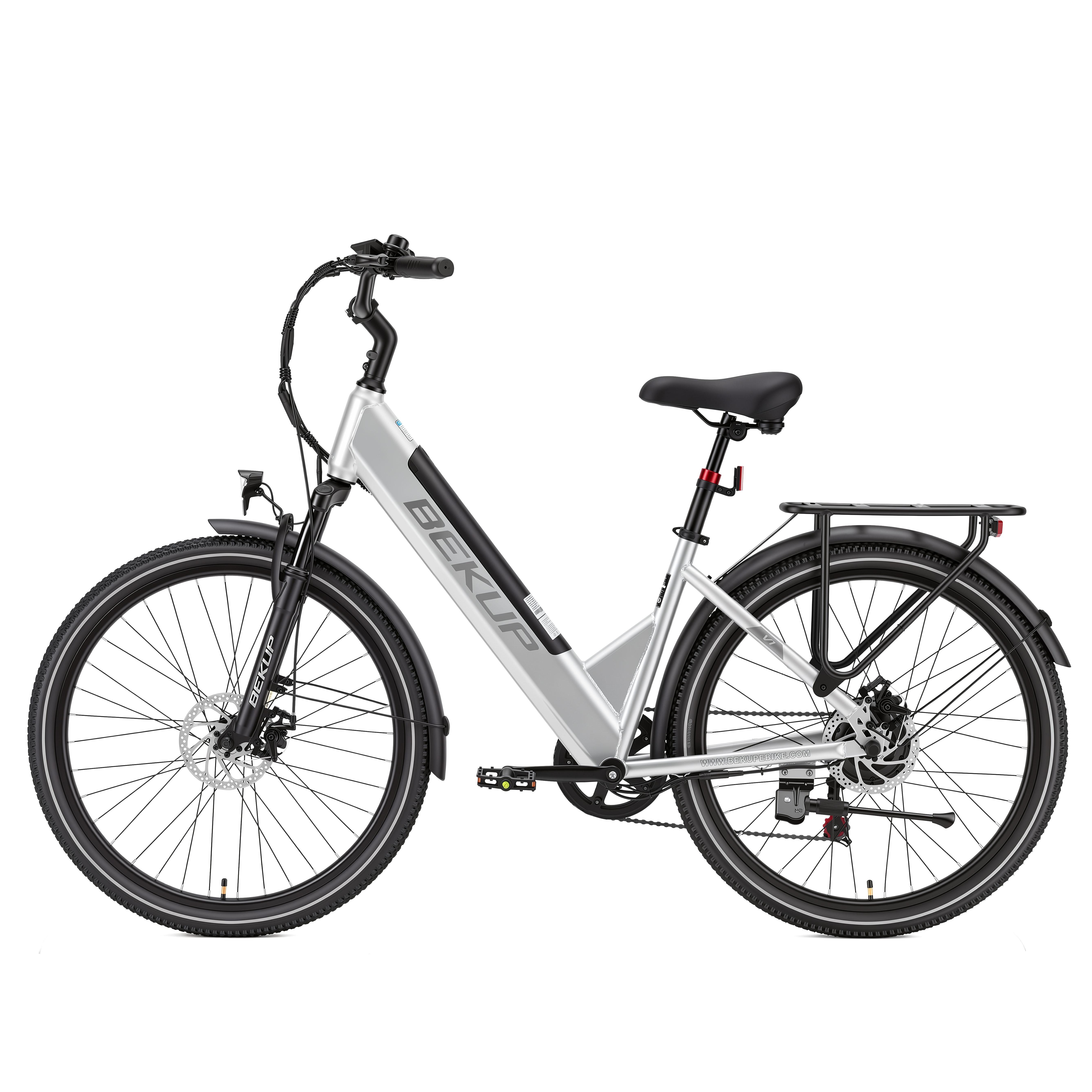 TTGO E-Bike Cityrad V1 26 Zoll Fatbike mit 840-Wh-Akku, Shimano 7-Gang und 80 Nm, 7 Gang Shimano Shimano Tourney TZ Schaltwerk, Kettenschaltung, Heckmotor, 522 Wh, (Komplettset, E-Bike inklusive Akku und Ladegerät), Für Pendelwege und Touren mit Hydraulikbremsen und breiten Reifen