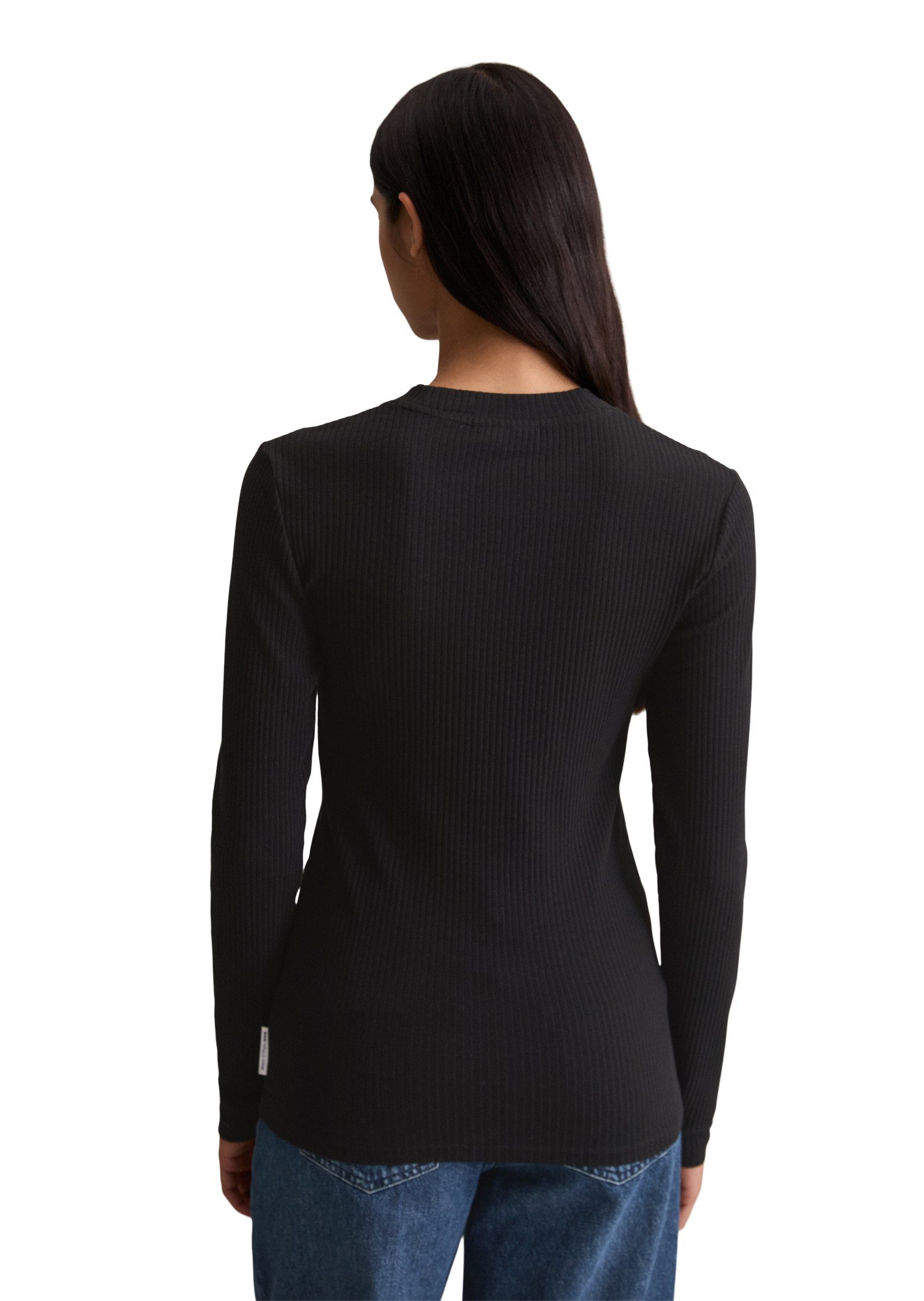 Marc O'Polo DENIM Langarmshirt Rundhalsausschnitt, slim fit, Bio-Baumwolle günstig online kaufen