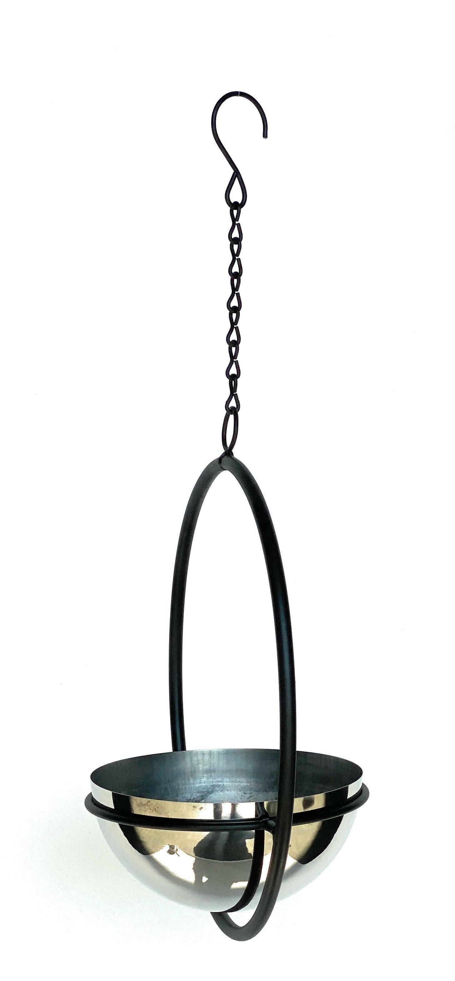 DanDiBo Blumenampel Innen Metall Wand Hängepflanzen 43-78 cm mit Topf Silber – Bild 5 von 5