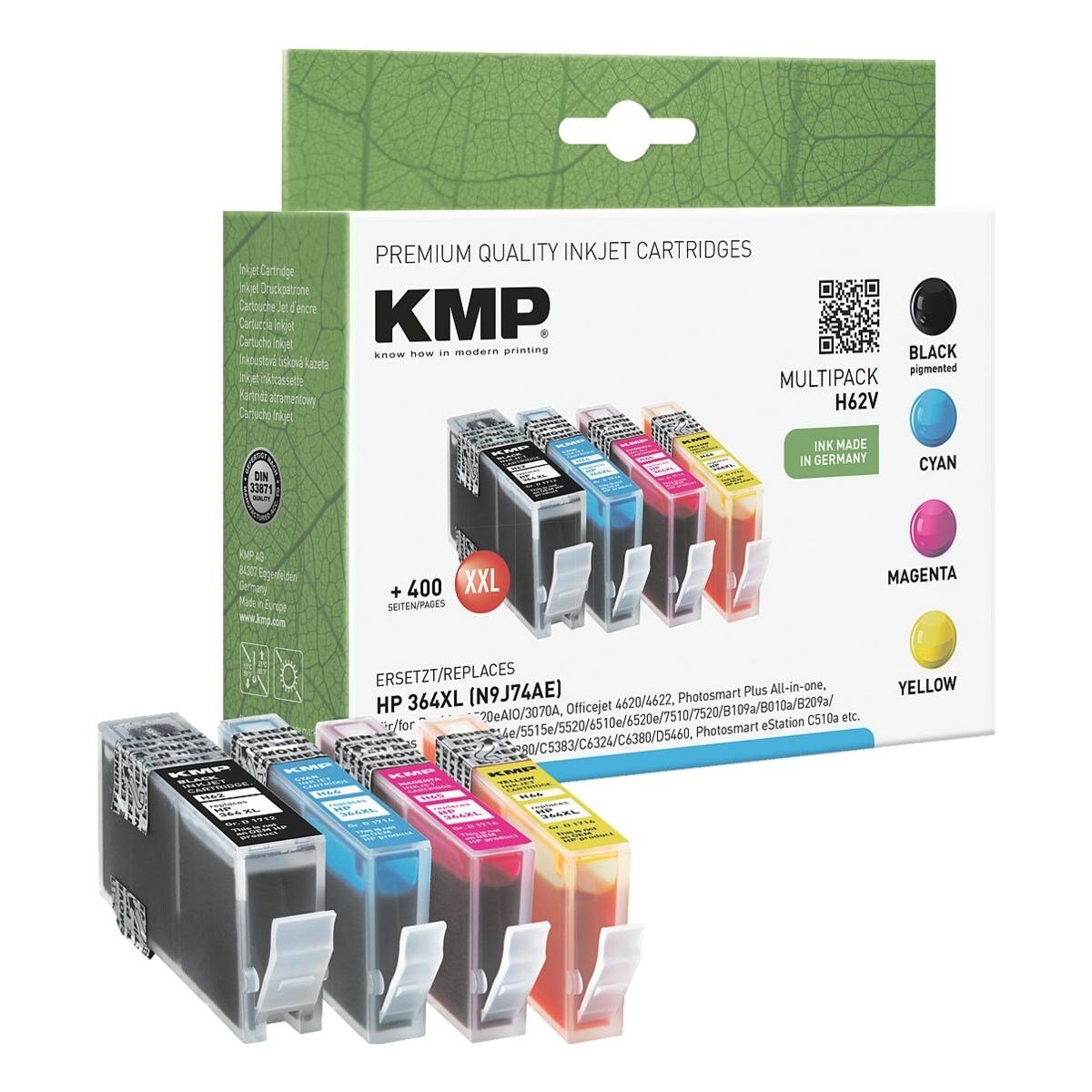 KMP Tintenpatrone (Set, 4-tlg., ersetzt HP »SM596EE« Nr. 364 XL, schwarz, cyan, magenta, gelb)