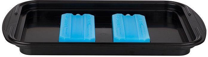 APS Buffet-Vitrine Thermo Tablett Set, Edelstahl, Kunststoff, (Set, 1-tlg), mit Haube, 43x29 cm, inkl. Kühlakkus