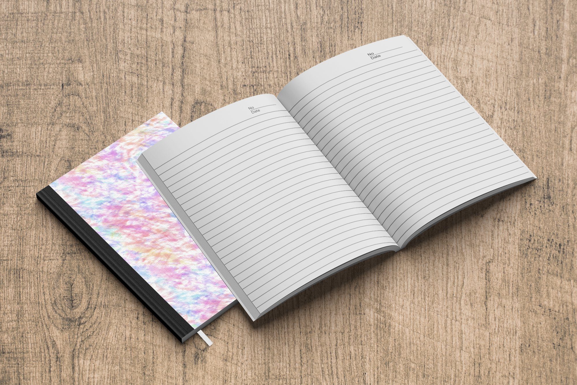 Regenbogen - 98 MuchoWow - Farbe Muster Krawattenfärbung, Journal, Notizheft, - Haushaltsbuch Tagebuch, Seiten, Merkzettel, A5, Notizbuch