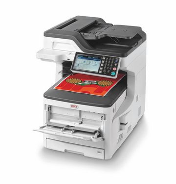 OKI Oki MC853dnv A3 Colorlaserdrucker/Scanner/Kopierer/Fax, weiß Multifunktionsdrucker