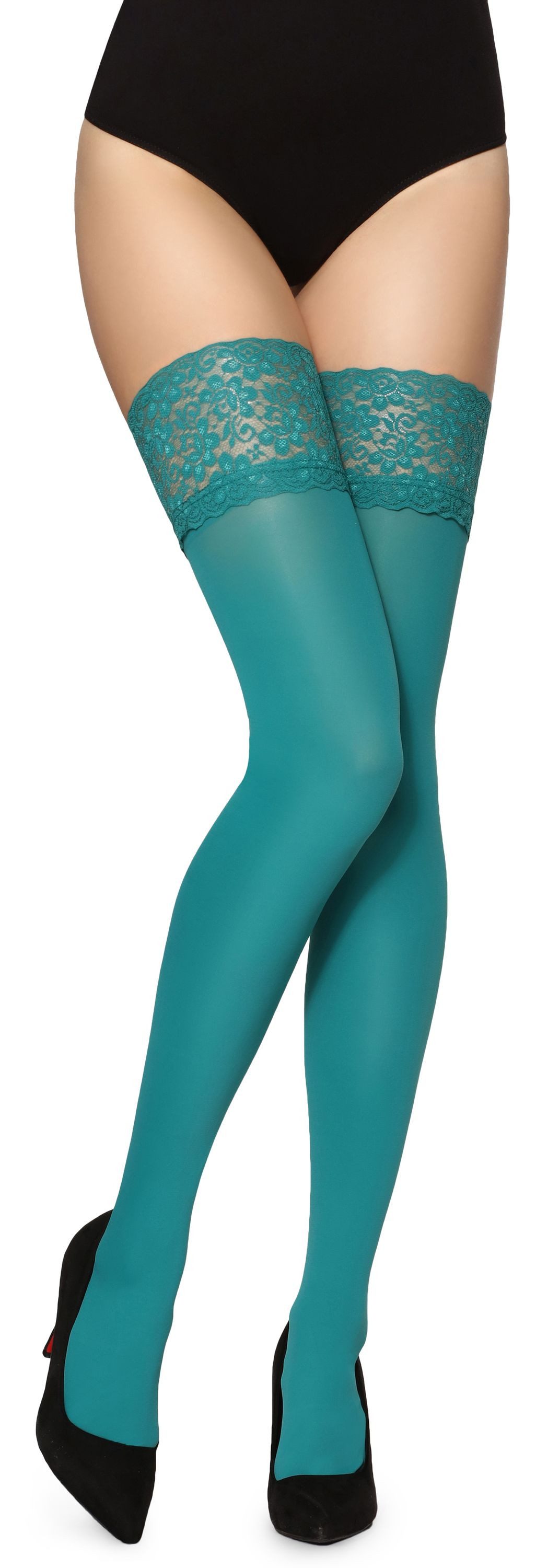 Merry Style Halterlose Strümpfe Damen halterlose Mikrofaser 40 DEN Strümpfe mit Spitze MSSSJ01